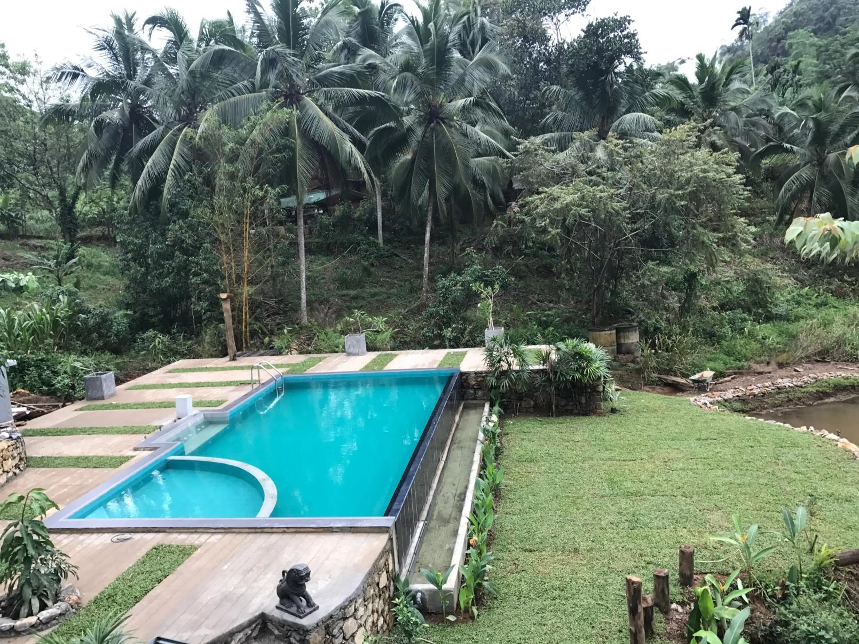 Pool view in Sinharaja Hostel