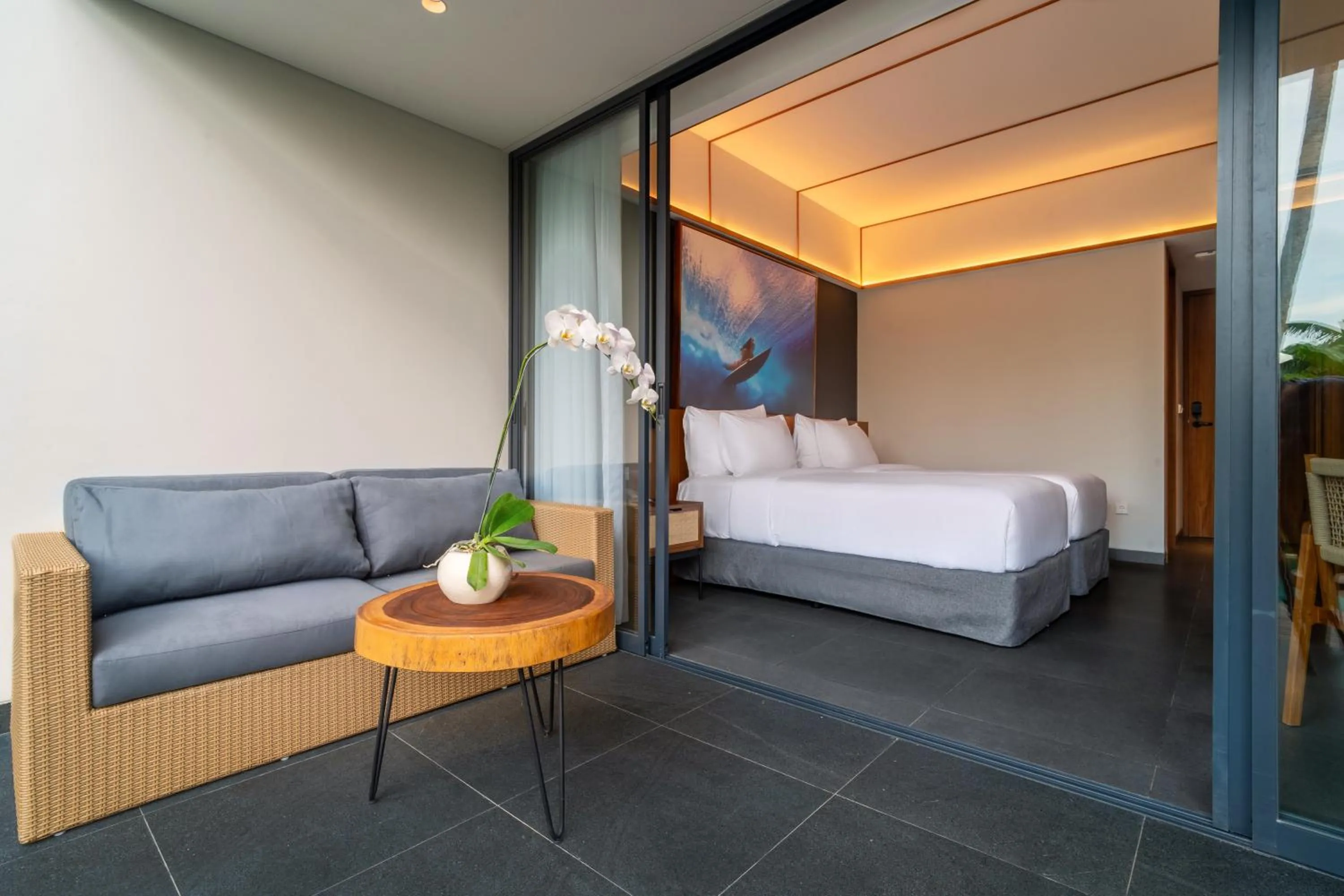 Seating area, Bed in The Line Canggu