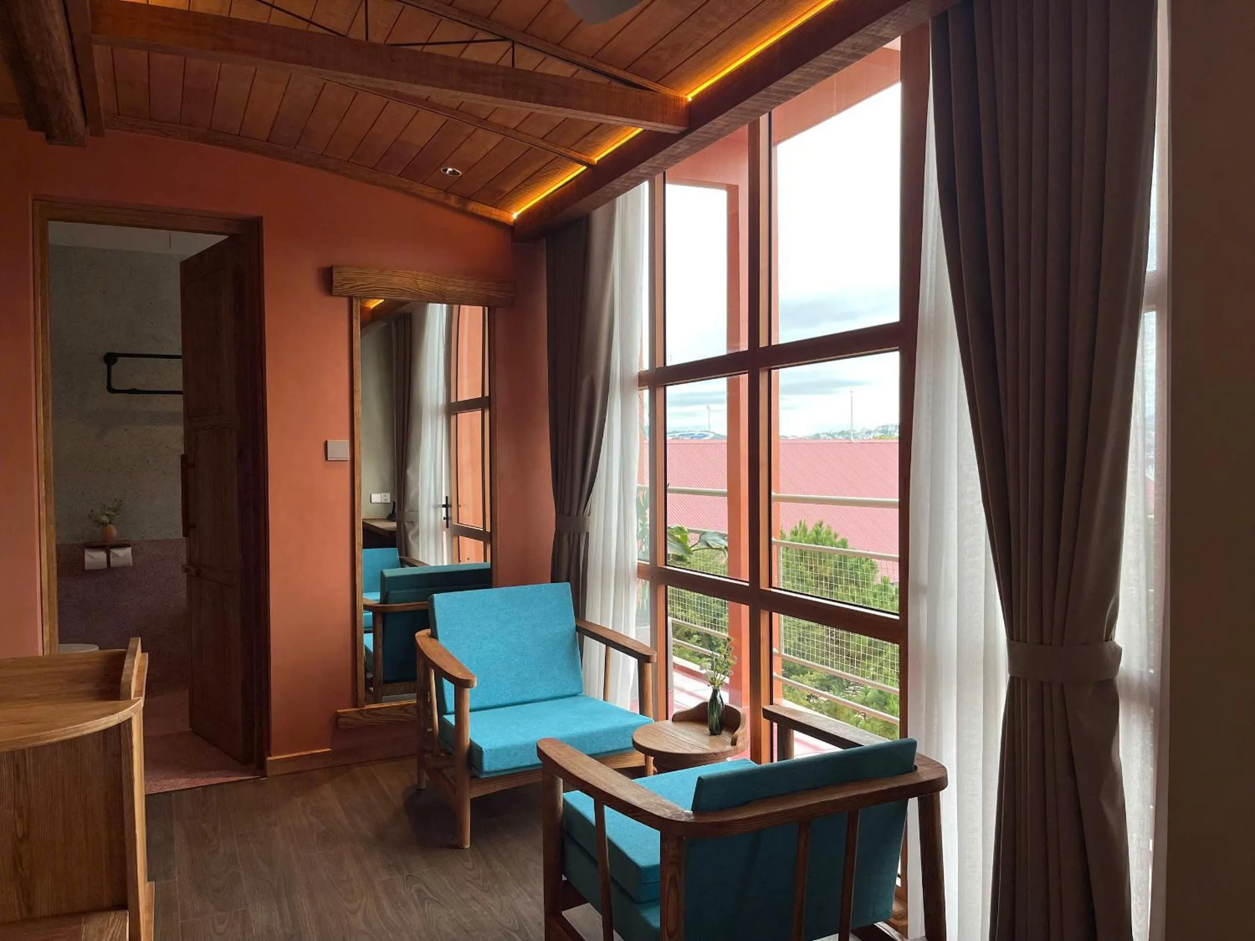 Seating area in The Pink Boutique Hotel