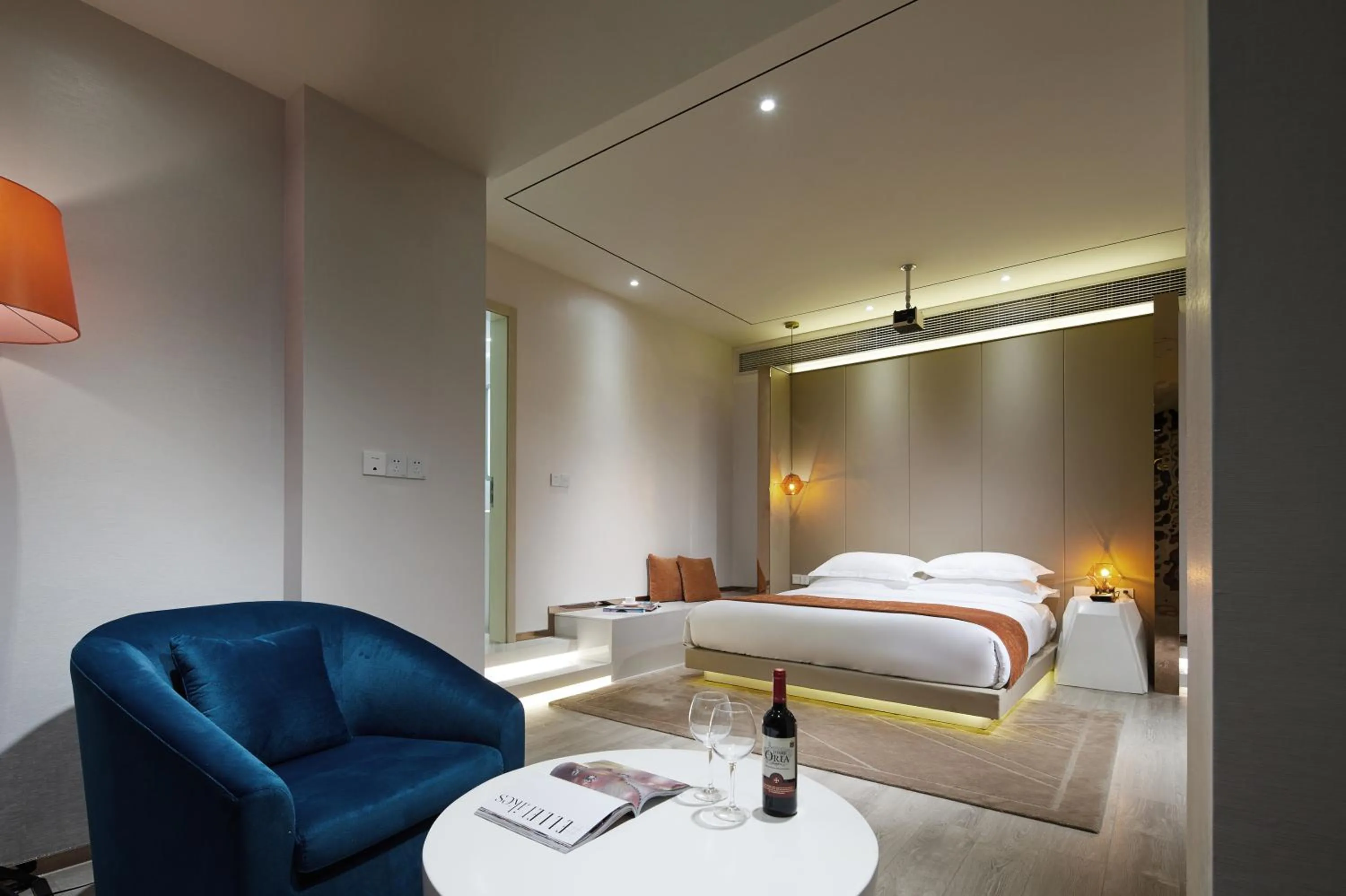 Bed in m58 Sky Sunset Hotel-Chongqing jiefangbei Yuanduan Zhiyan