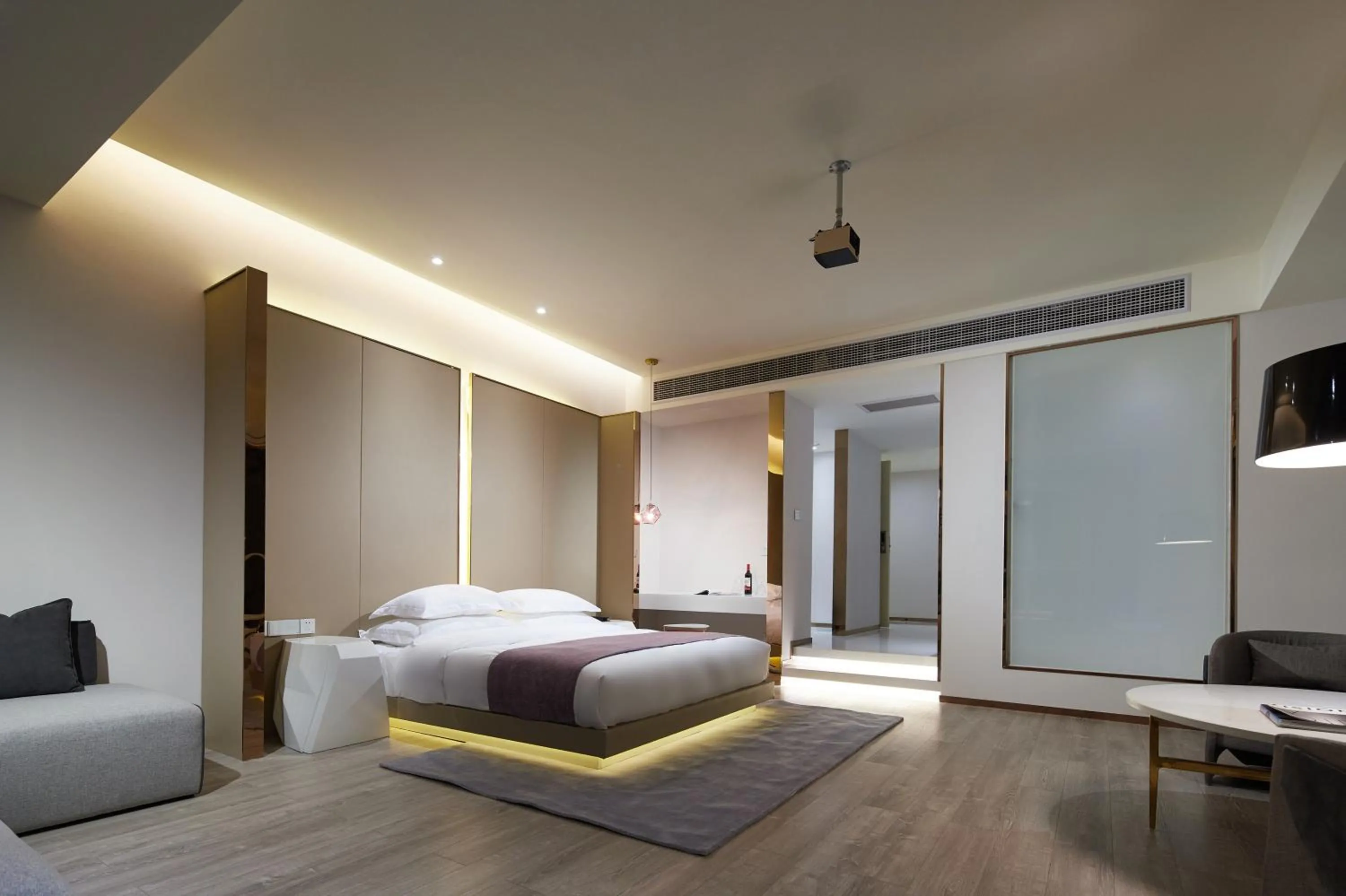 Bed in m58 Sky Sunset Hotel-Chongqing jiefangbei Yuanduan Zhiyan