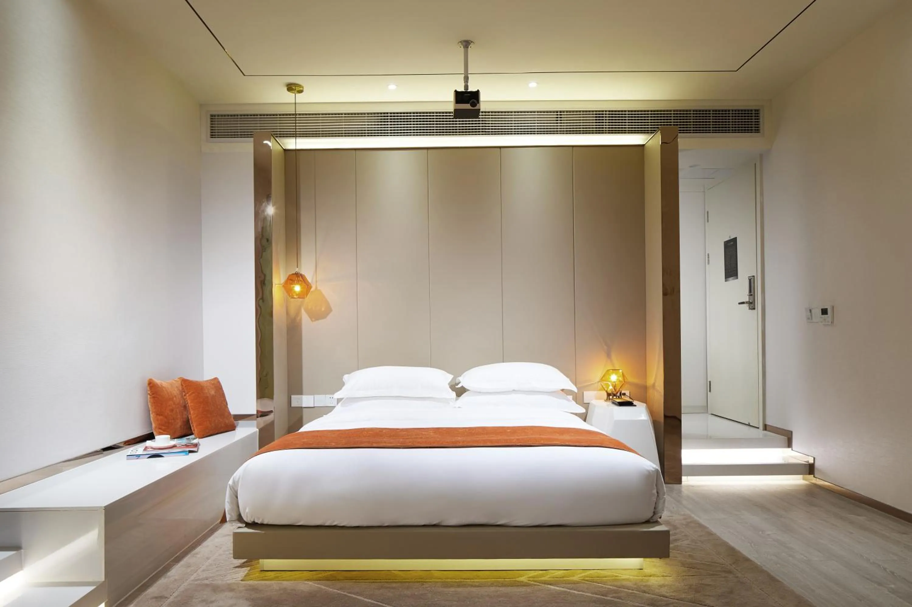 Bed in m58 Sky Sunset Hotel-Chongqing jiefangbei Yuanduan Zhiyan