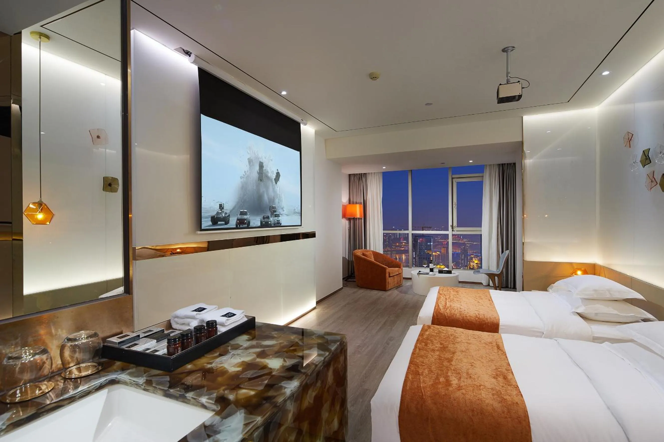 Bedroom, Bed in m58 Sky Sunset Hotel-Chongqing jiefangbei Yuanduan Zhiyan