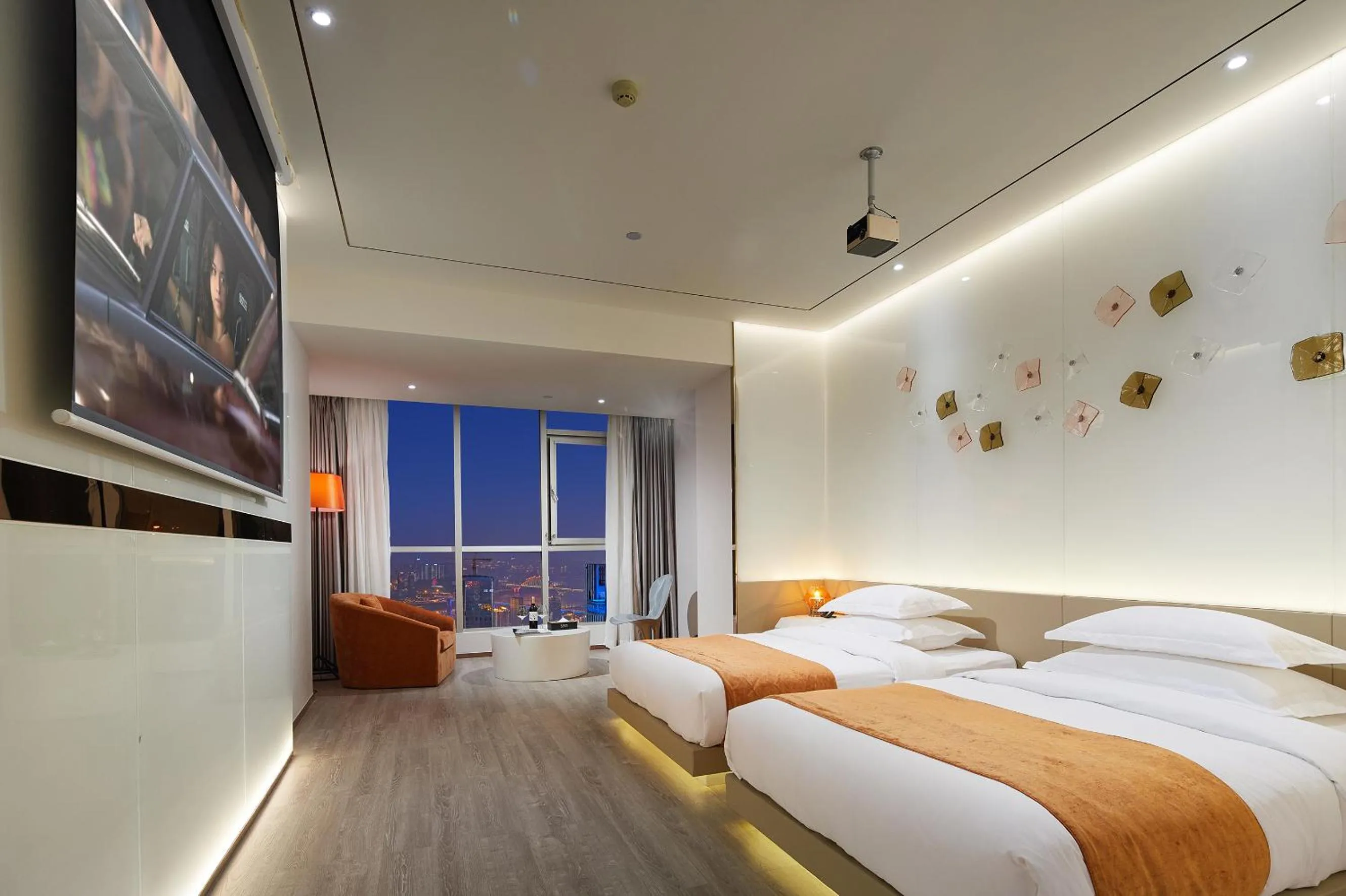 Bedroom, Bed in m58 Sky Sunset Hotel-Chongqing jiefangbei Yuanduan Zhiyan