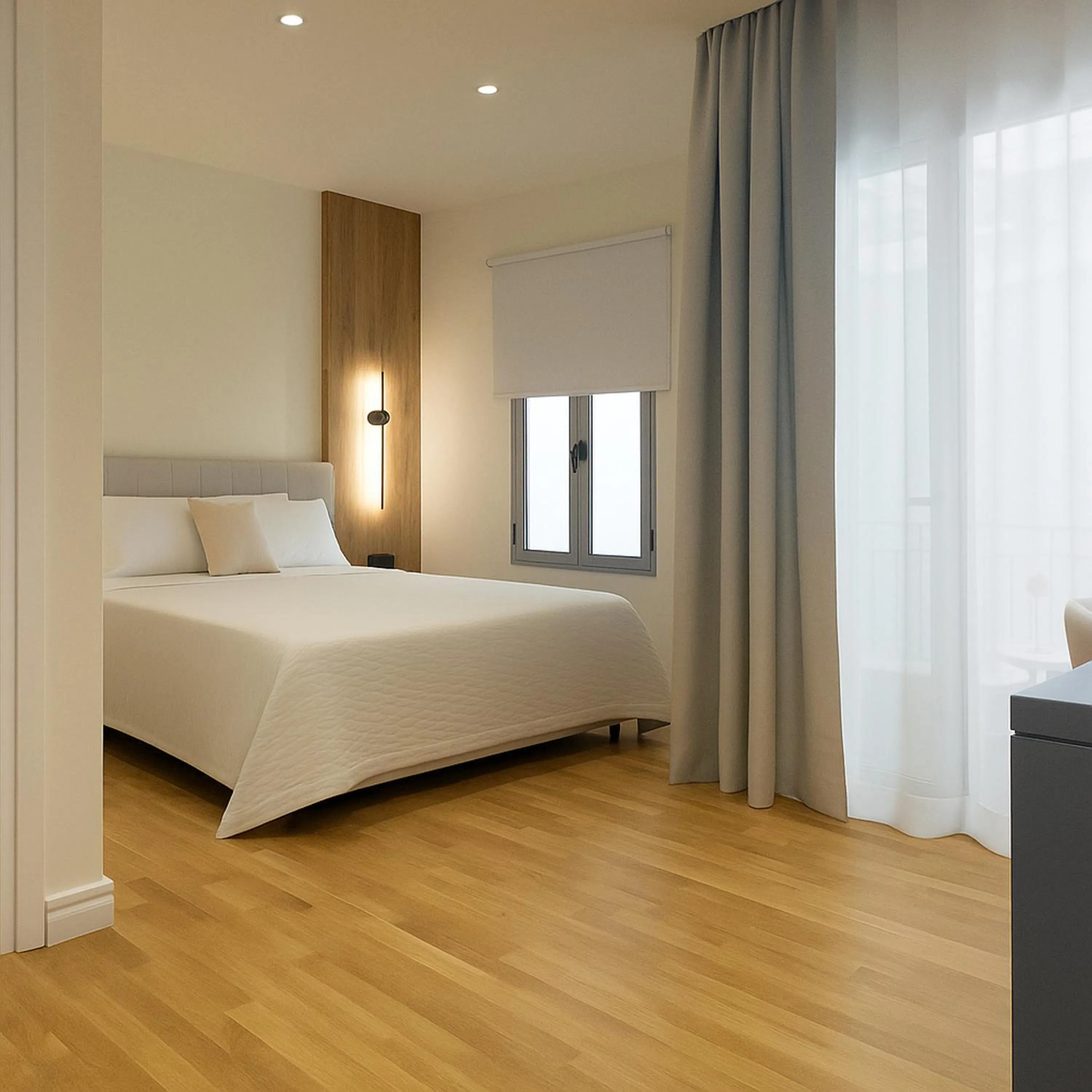 Balcony/Terrace, Bed in Elite Patras Suites