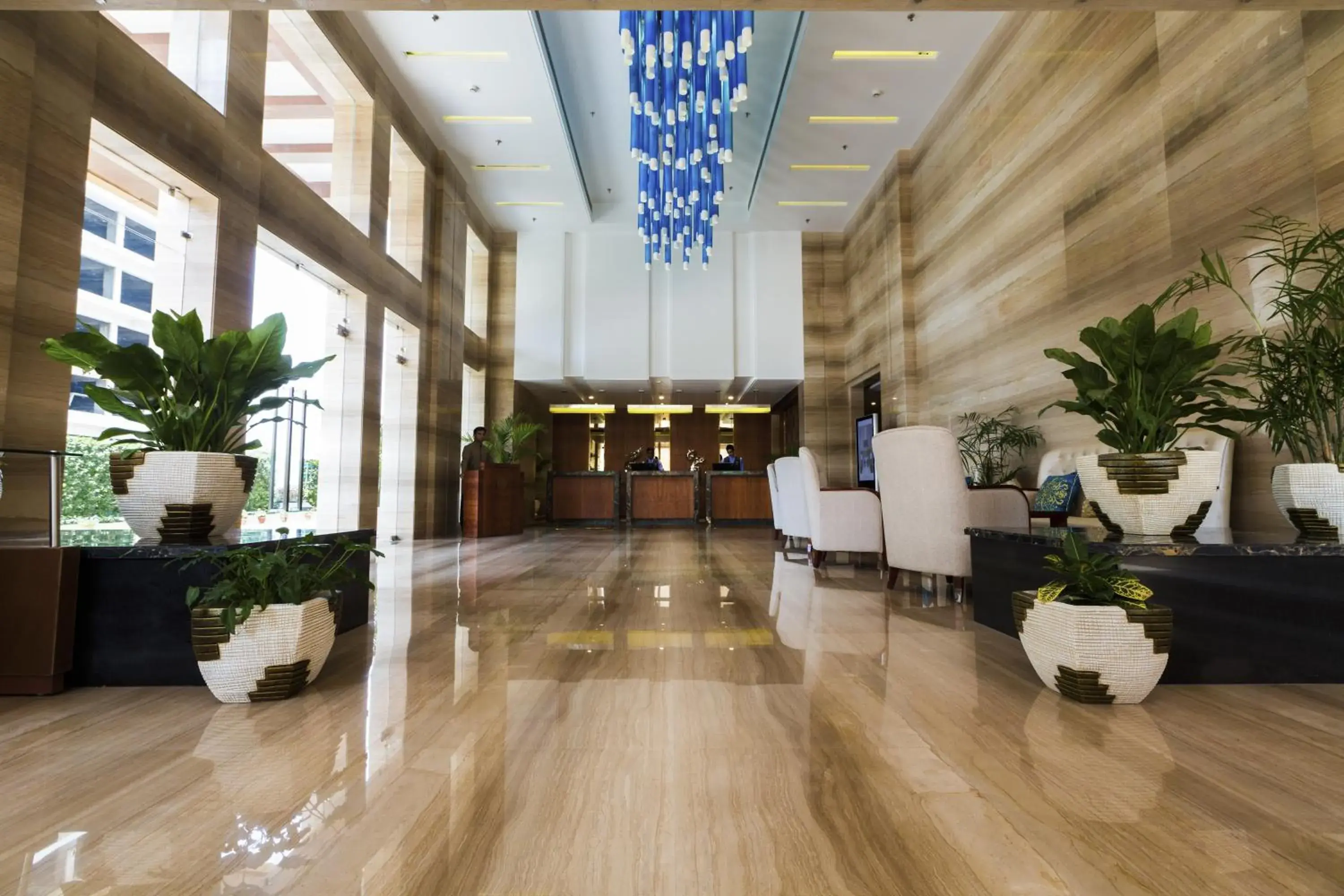 Lobby or reception in Ramada by Wyndham Ghaziabad Vasundhara Lobby or reception in Ramada by Wyndham Ghaziabad Vasundhara