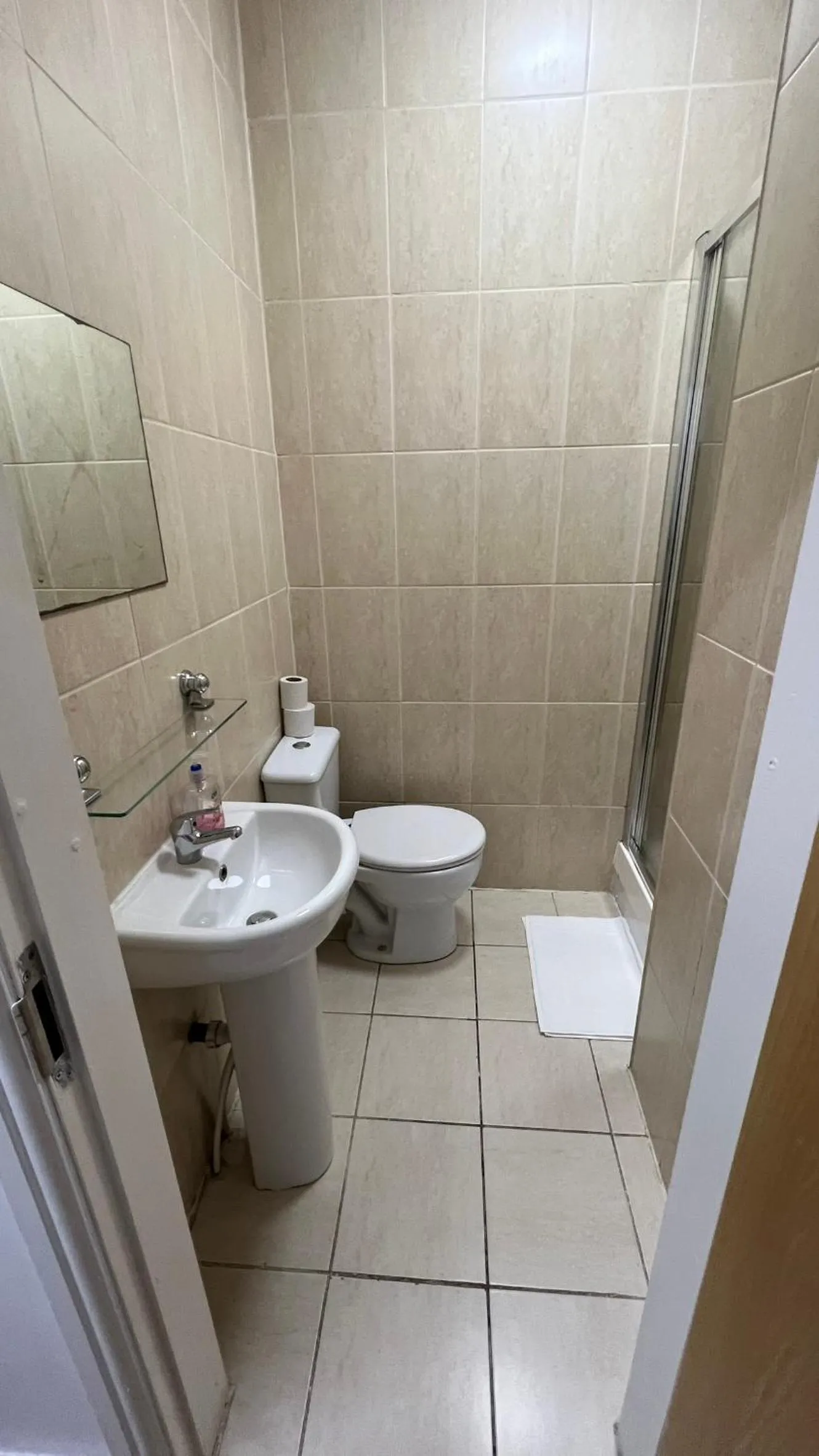 Shower in Sangha Hall - Private Ensuite Rooms with Shared Kitchen