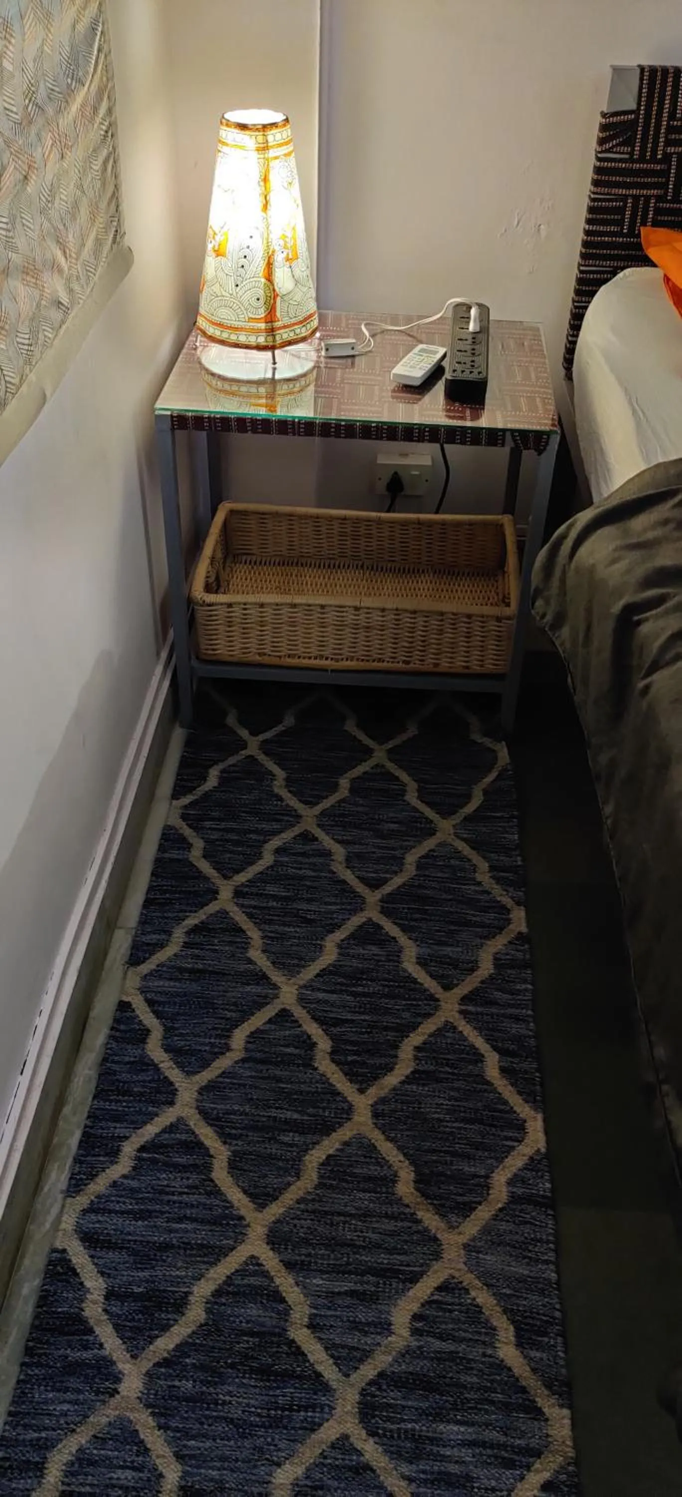 Decorative detail, Bed in JHouse near Bhikaji