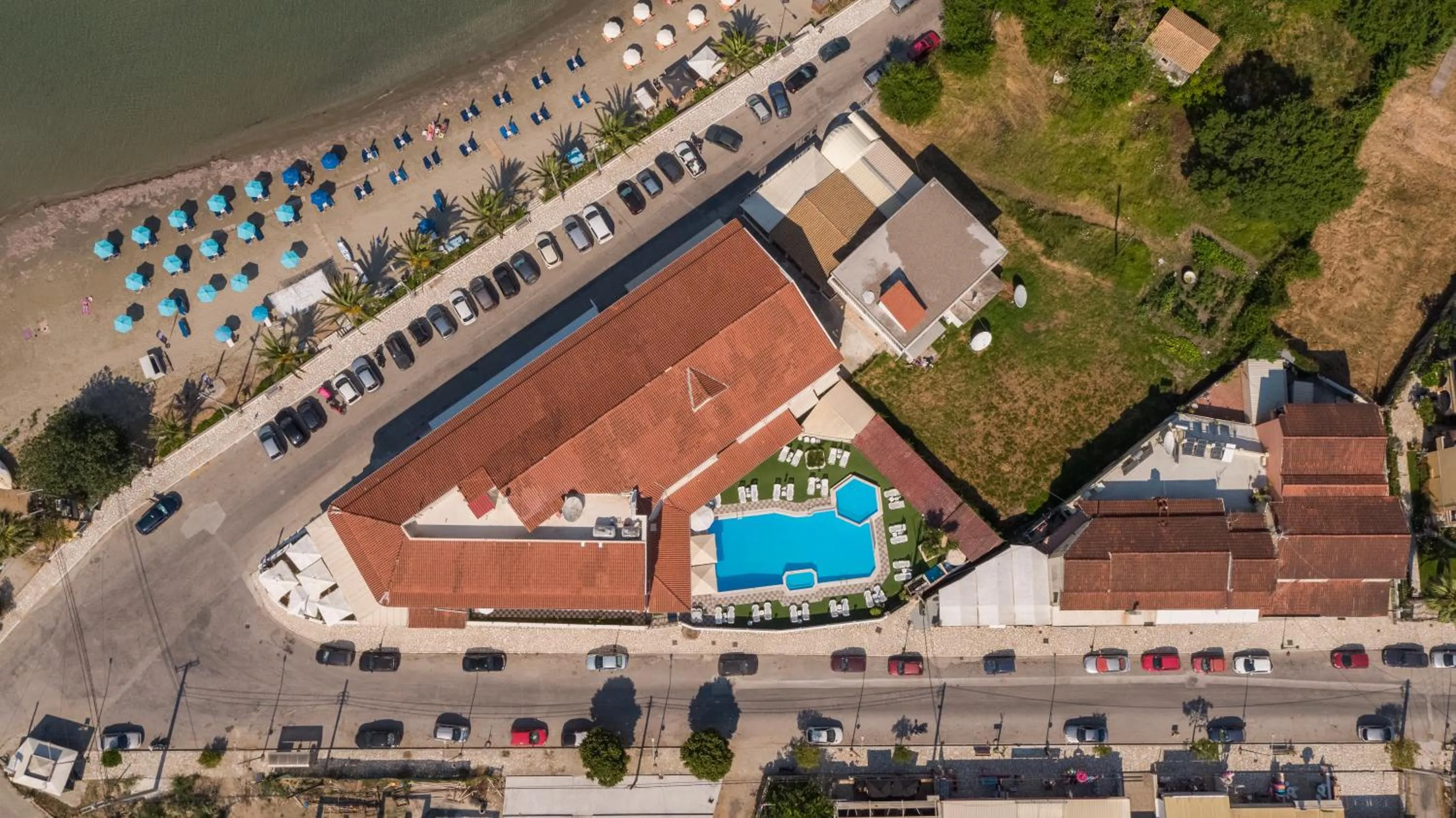 Bird's eye view in Aphrodite Beach Hotel Corfu