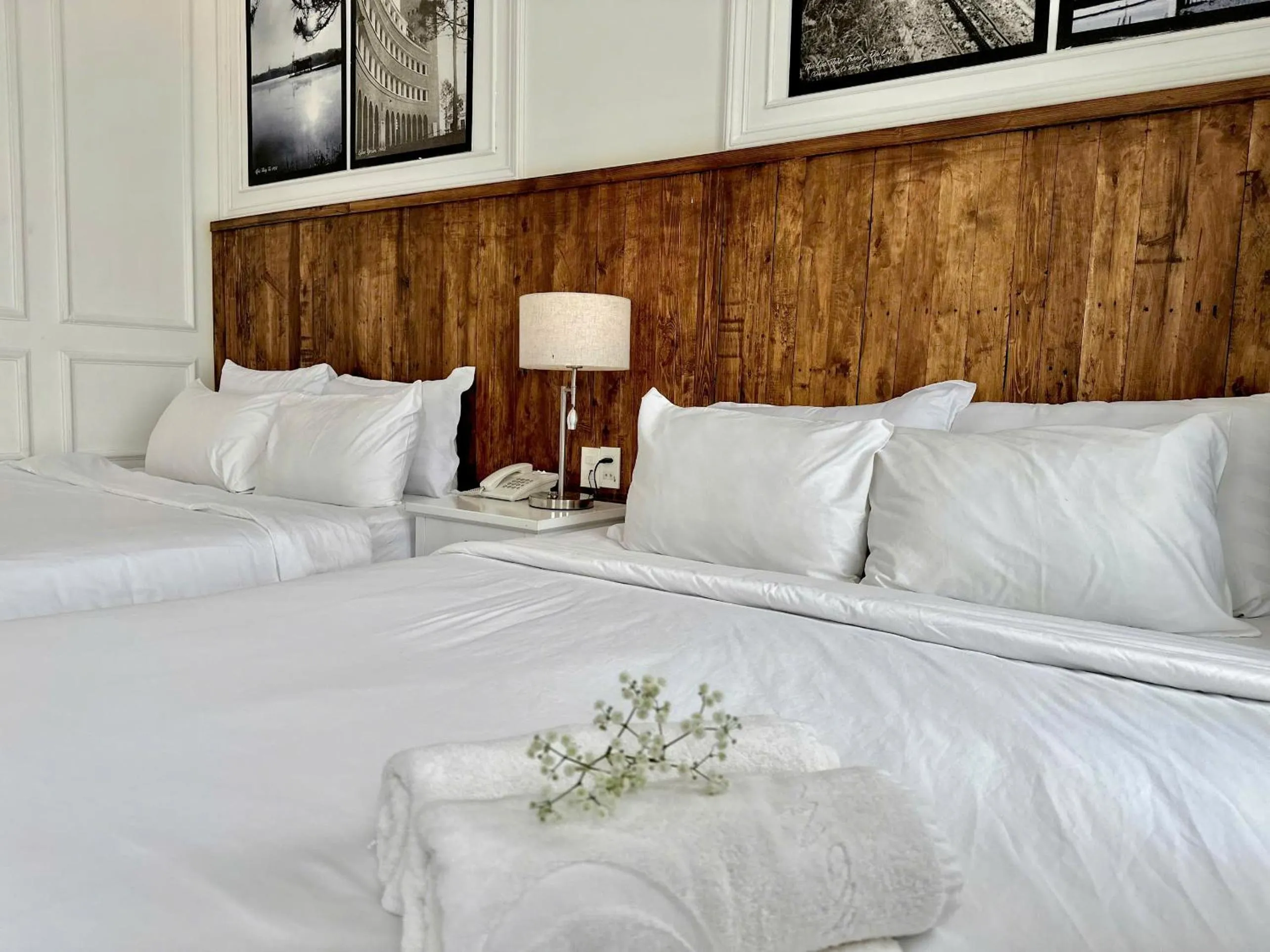 Bed in Moc Nha Minh Hotel Da Lat