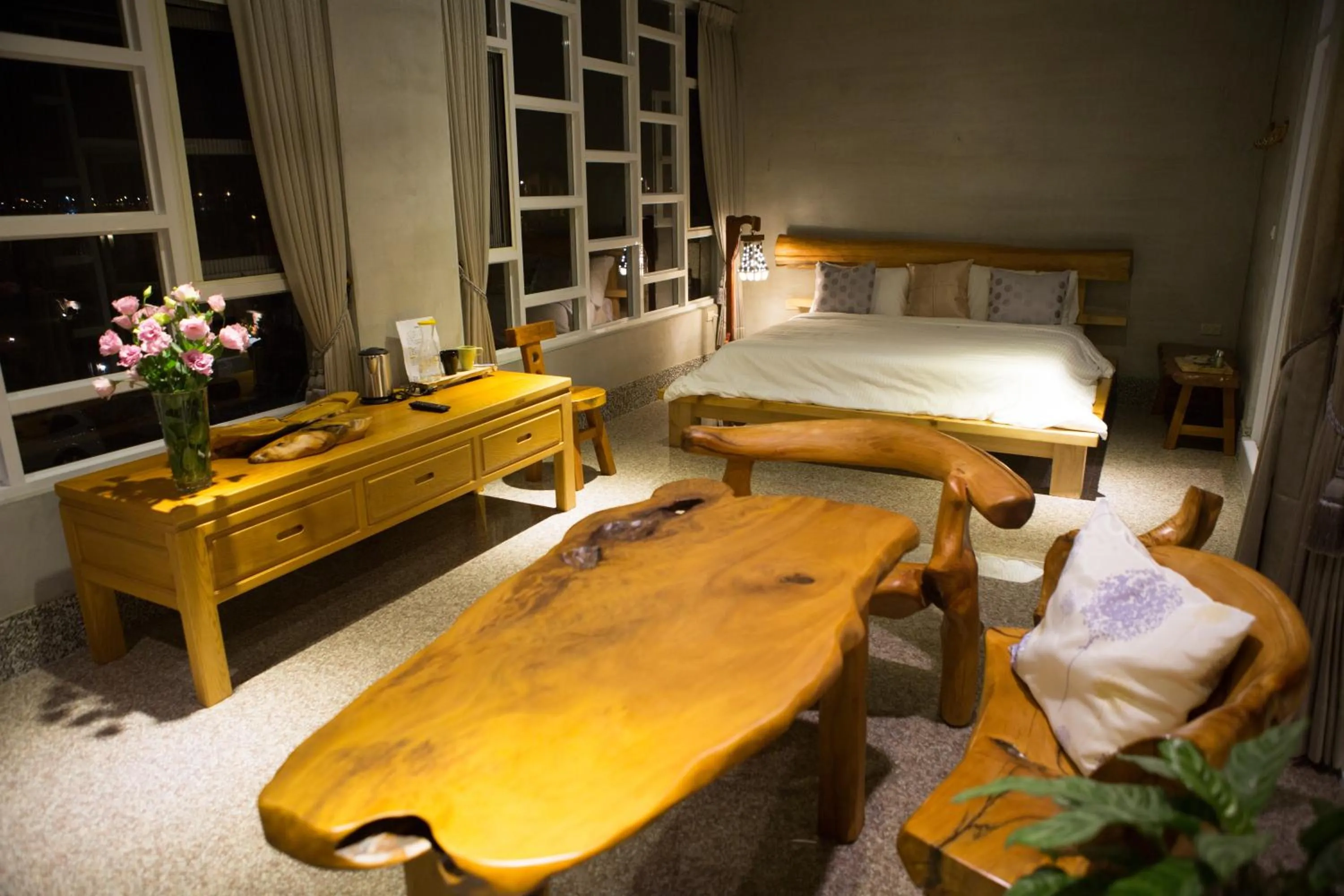 Bed in Water Reflections at Ease