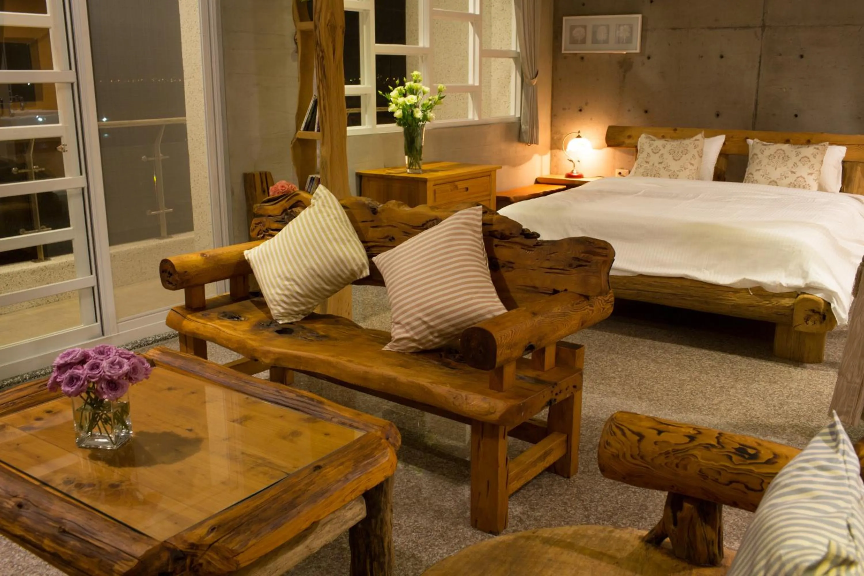 Bed in Water Reflections at Ease