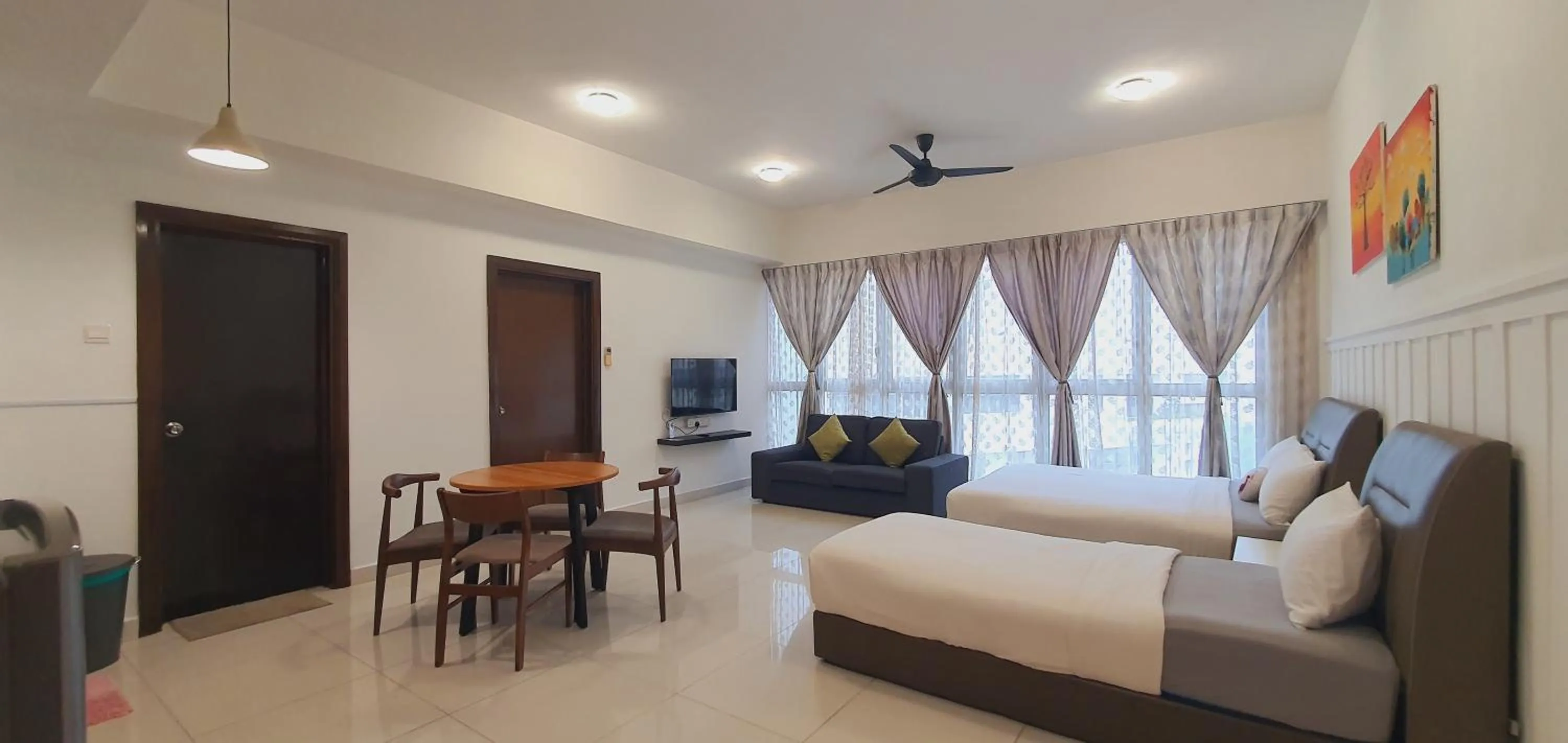 Living room, Bed in BEST KL City View at Regalia Residence