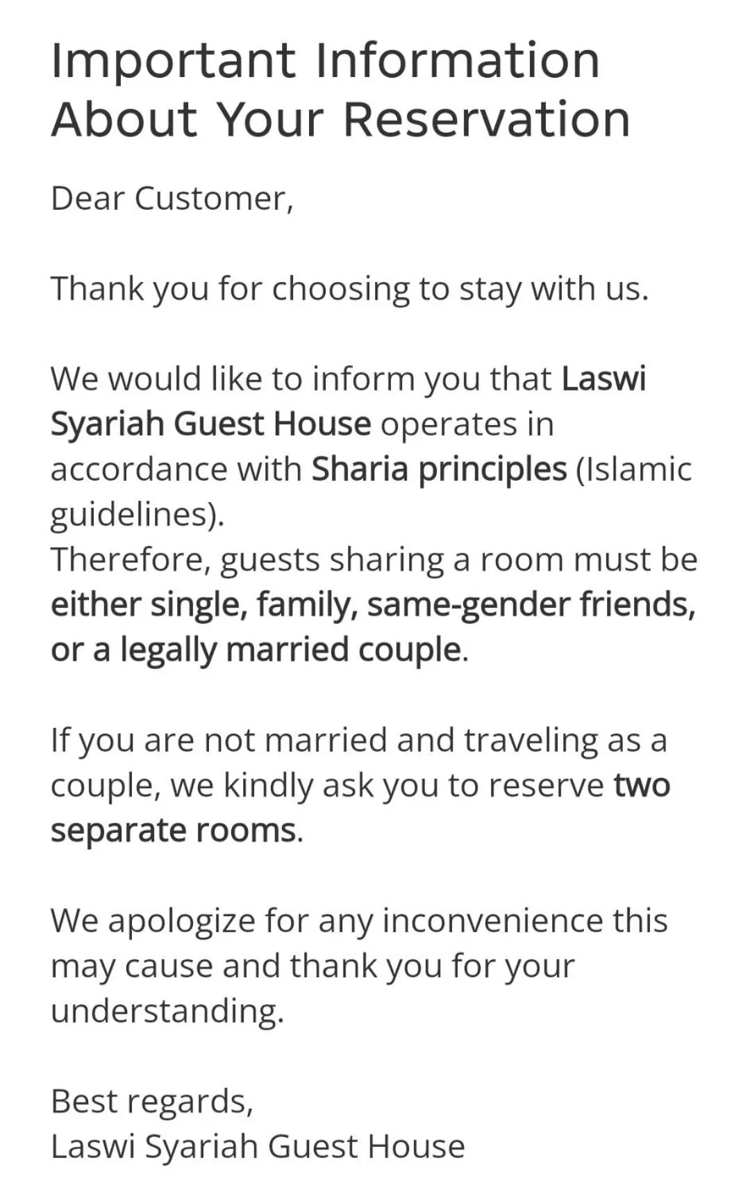 Photo of the whole room in Laswi Syariah Guest House