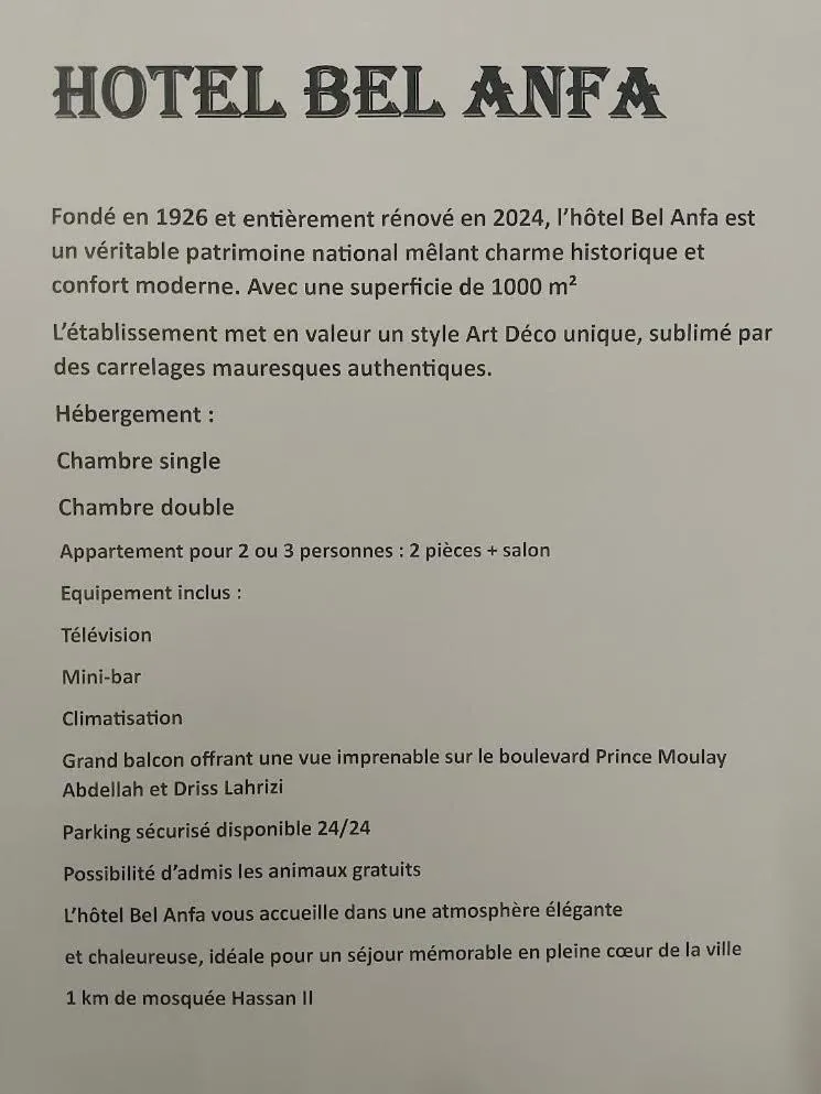 Appart-Hôtel BEL ANFA