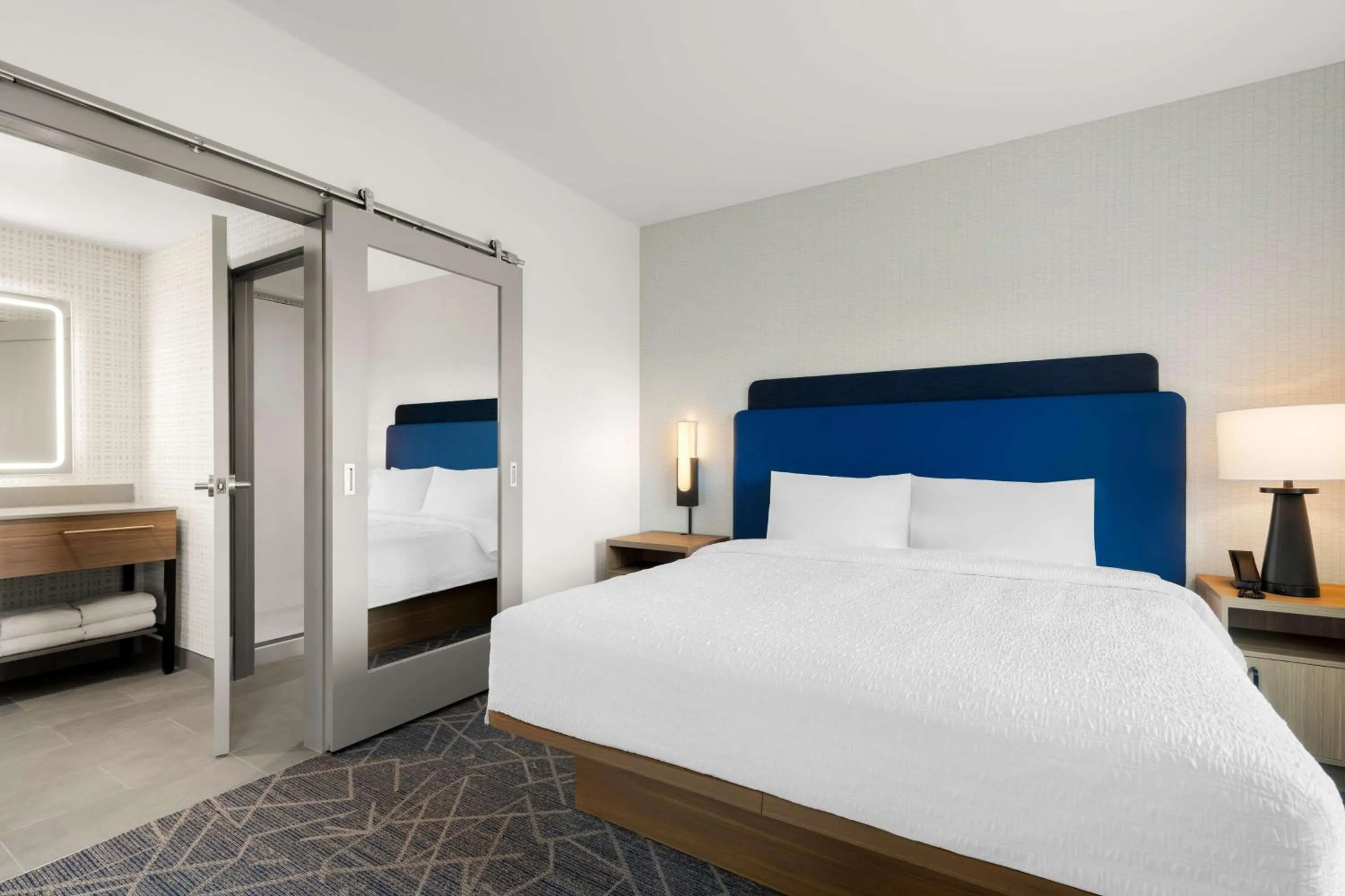 Bed in Hampton Inn & Suites Corona, Ca