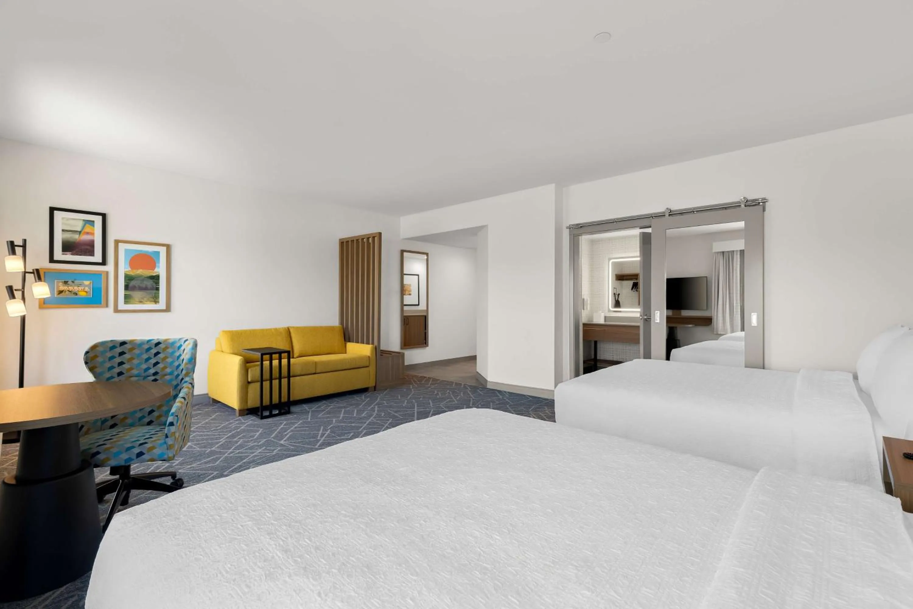 Bed in Hampton Inn & Suites Corona, Ca