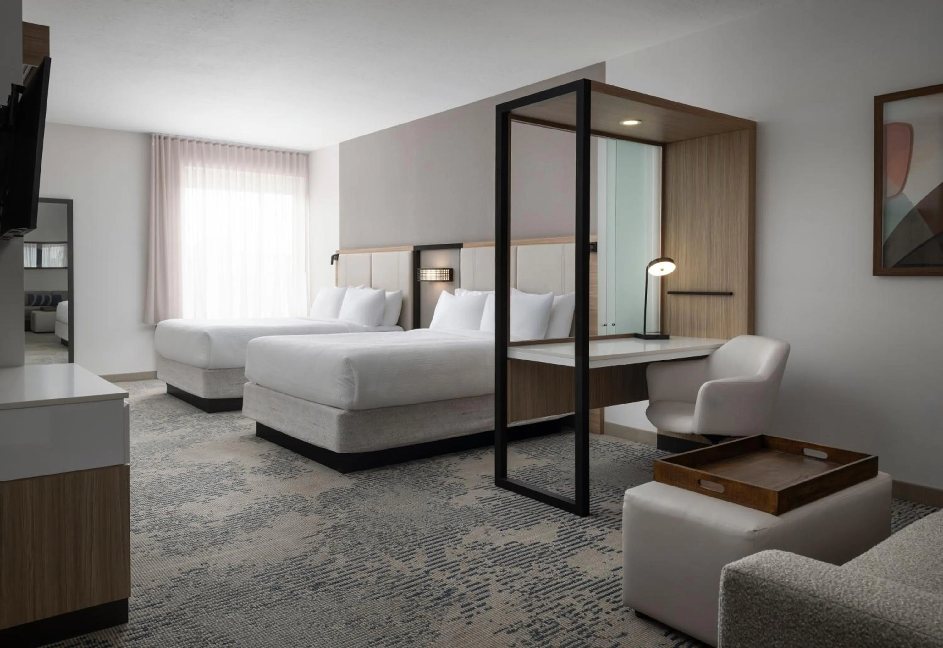 View (from property/room), Bed in SpringHill Suites by Marriot Troy Dayton