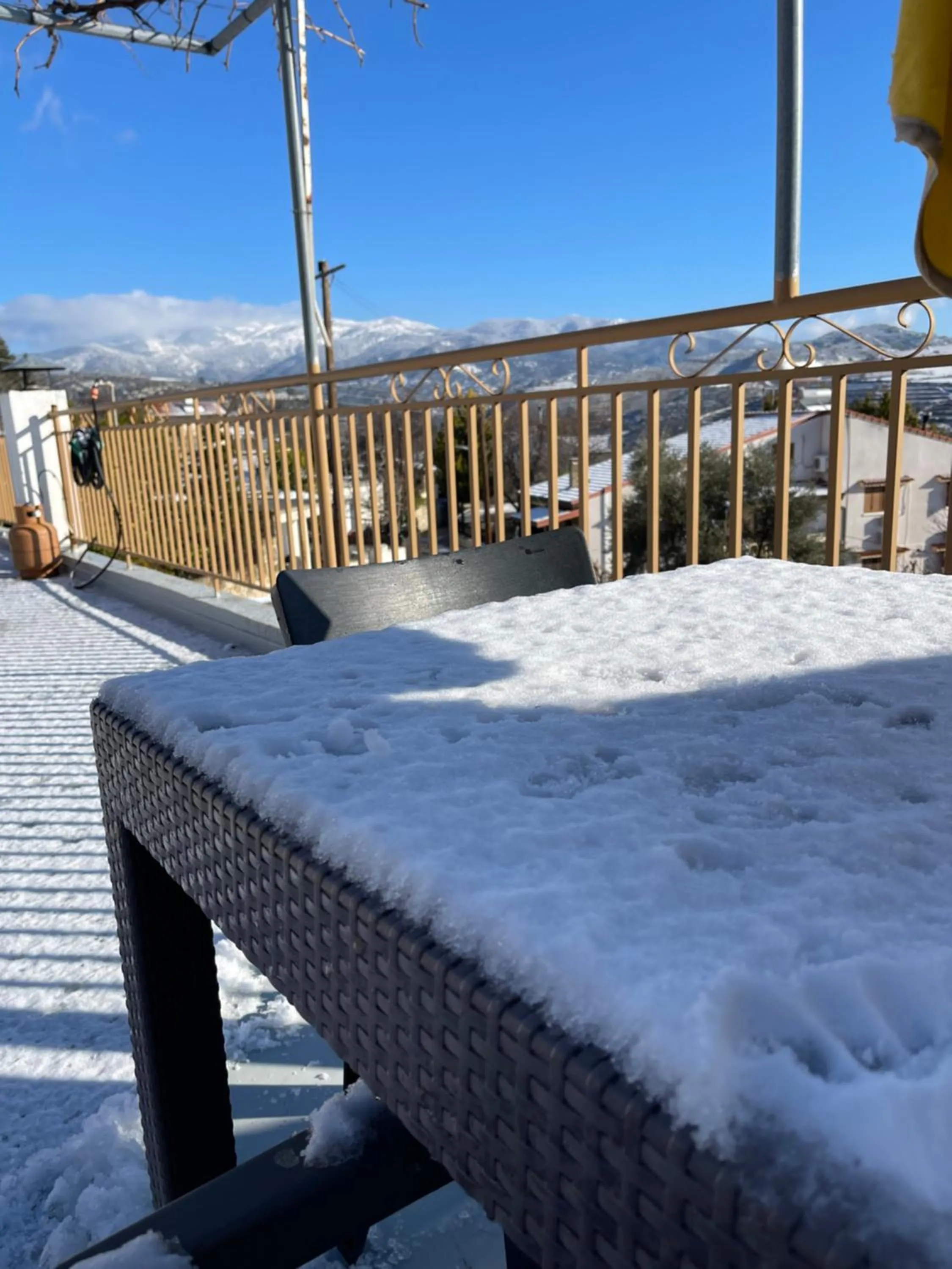 Winter in Omodos Village Houses
