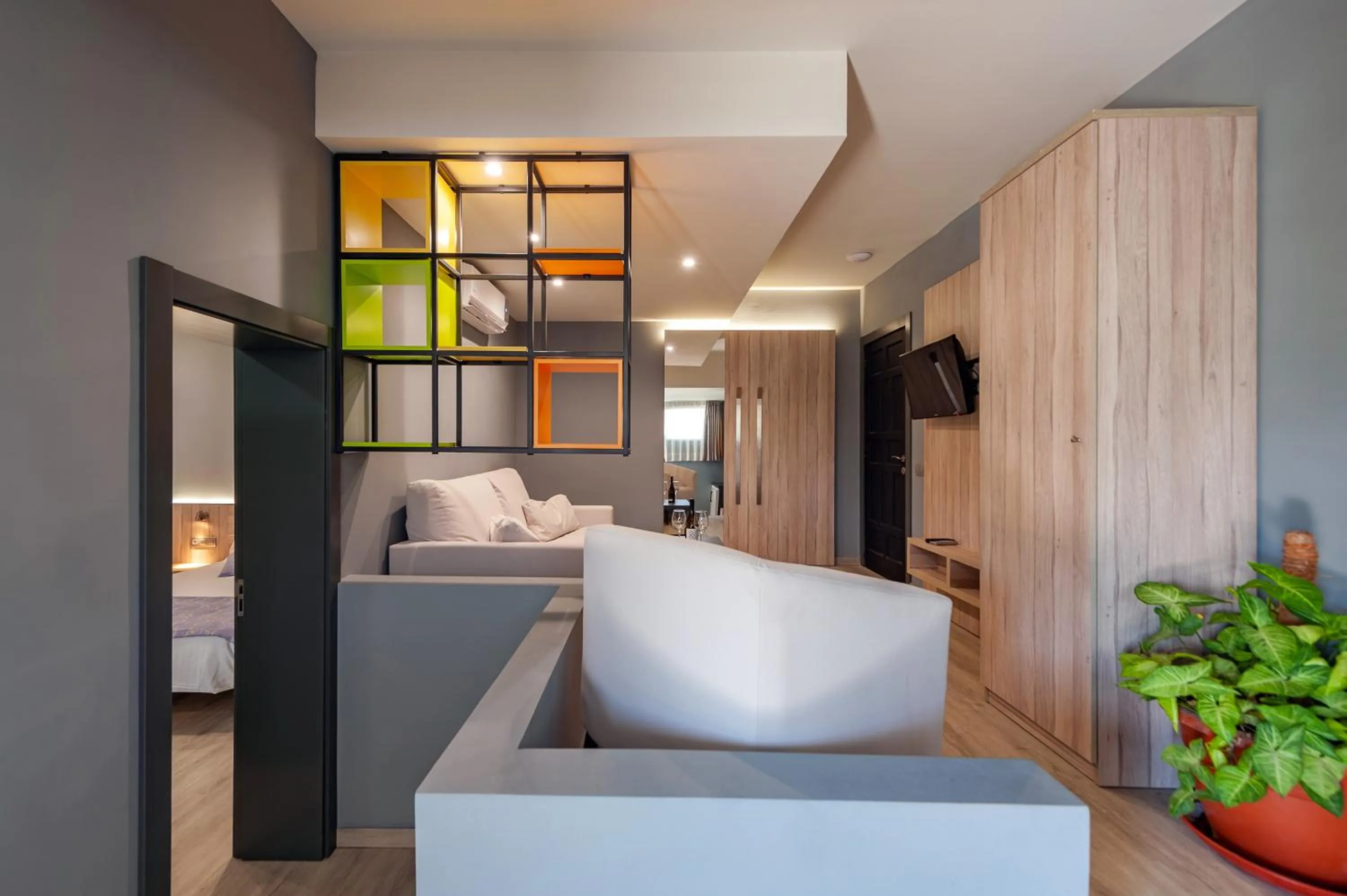 Living room, Bed in Apartamentos NataLis