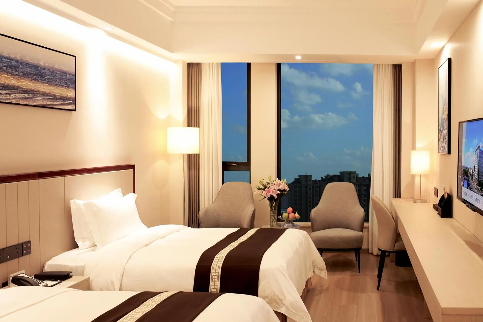 Bed in Meilun Hotel Shanghai Hongqiao Hub