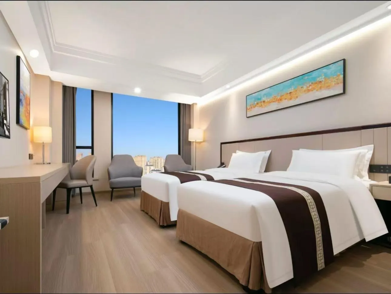 Bed in Meilun Hotel Shanghai Hongqiao Hub