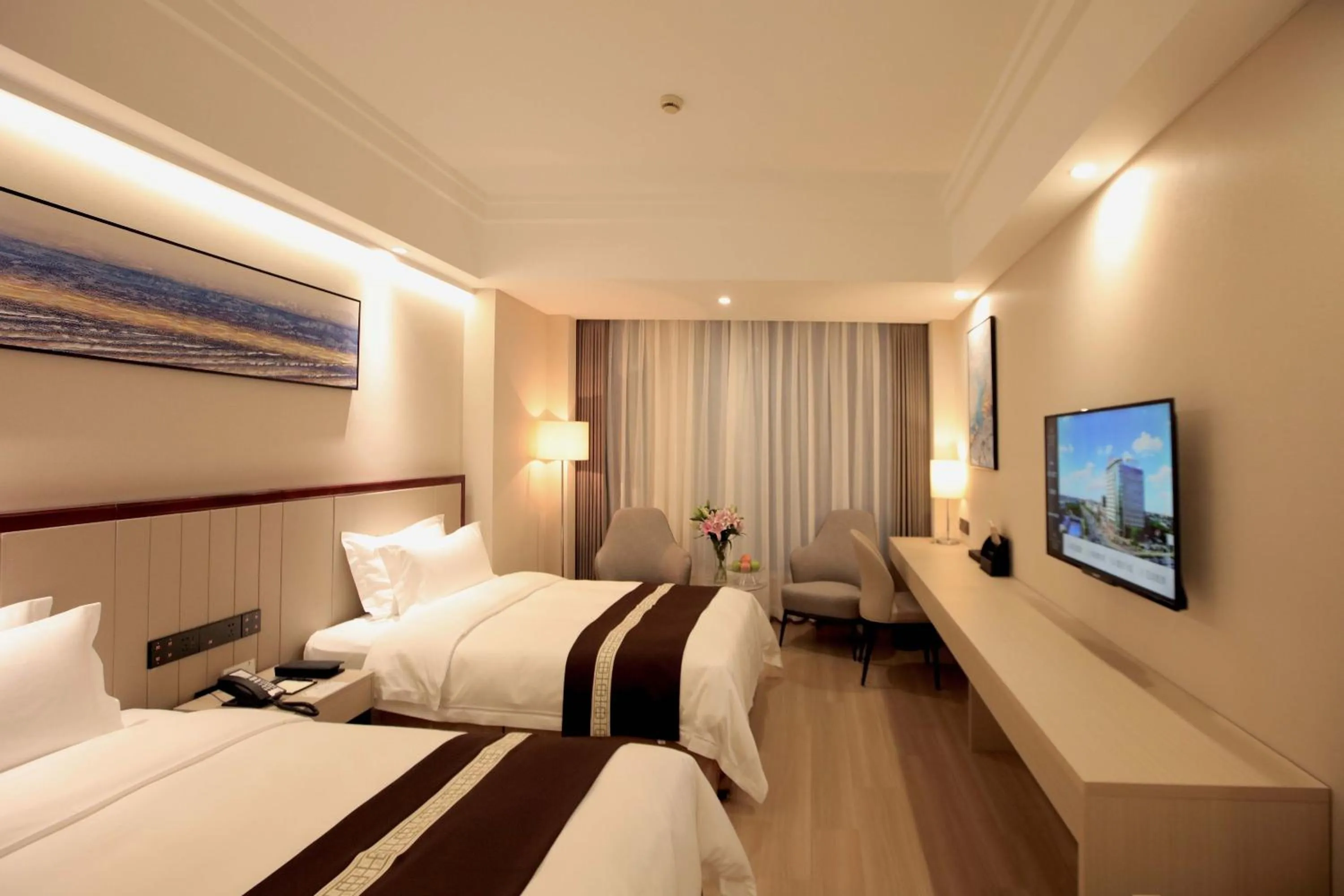 Bed in Meilun Hotel Shanghai Hongqiao Hub