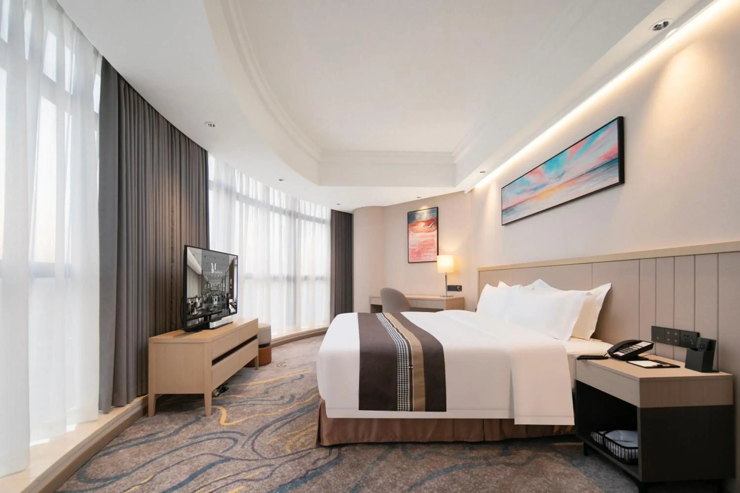 Bed in Meilun Hotel Shanghai Hongqiao Hub Bed in Meilun Hotel Shanghai Hongqiao Hub