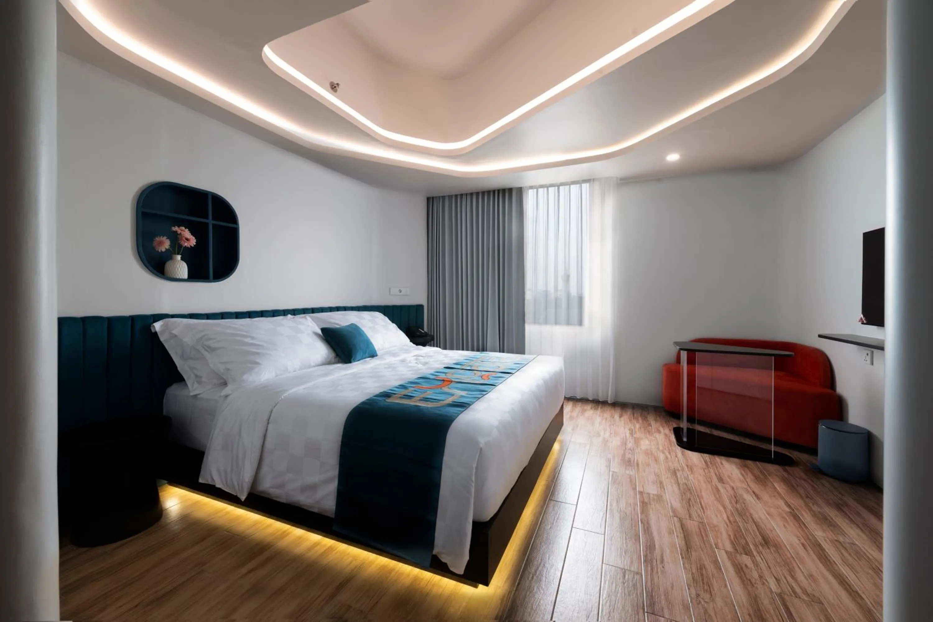 Bedroom, Bed in EXCOTEL Design Hotel Surabaya