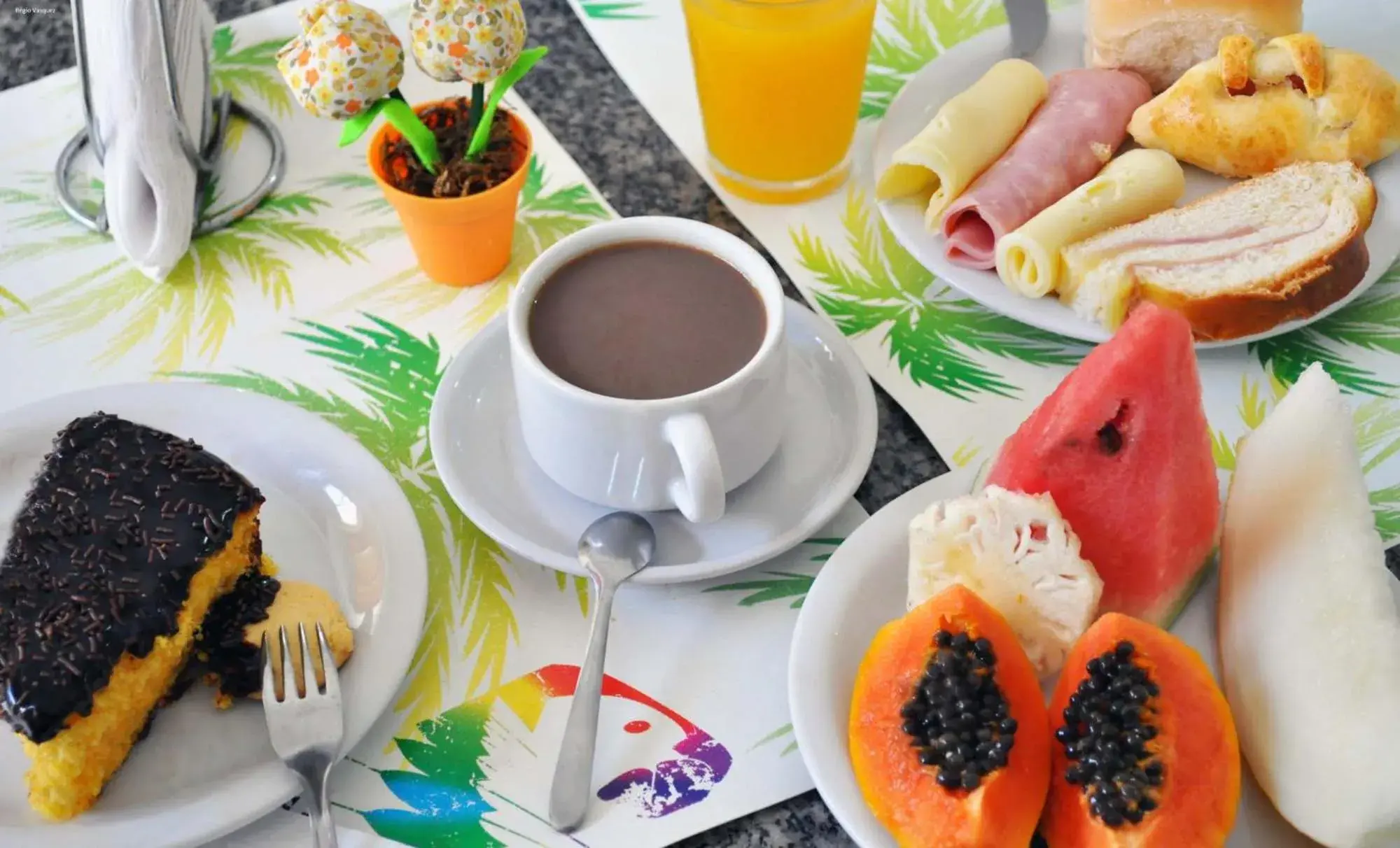 Buffet breakfast in Rede Andrade Estrela Dalva Praia Hotel Buffet breakfast in Rede Andrade Estrela Dalva Praia Hotel