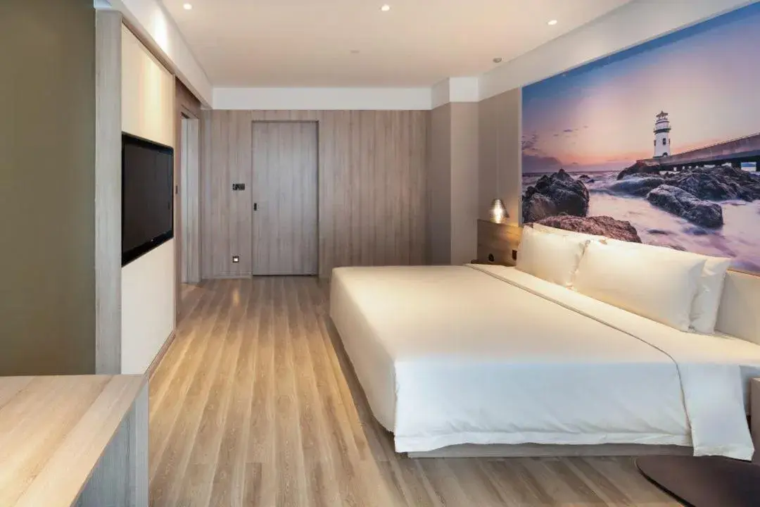 Bed in Atour Hotel Zhuhai Xiangzhou Aoyuan Plaza Bed in Atour Hotel Zhuhai Xiangzhou Aoyuan Plaza