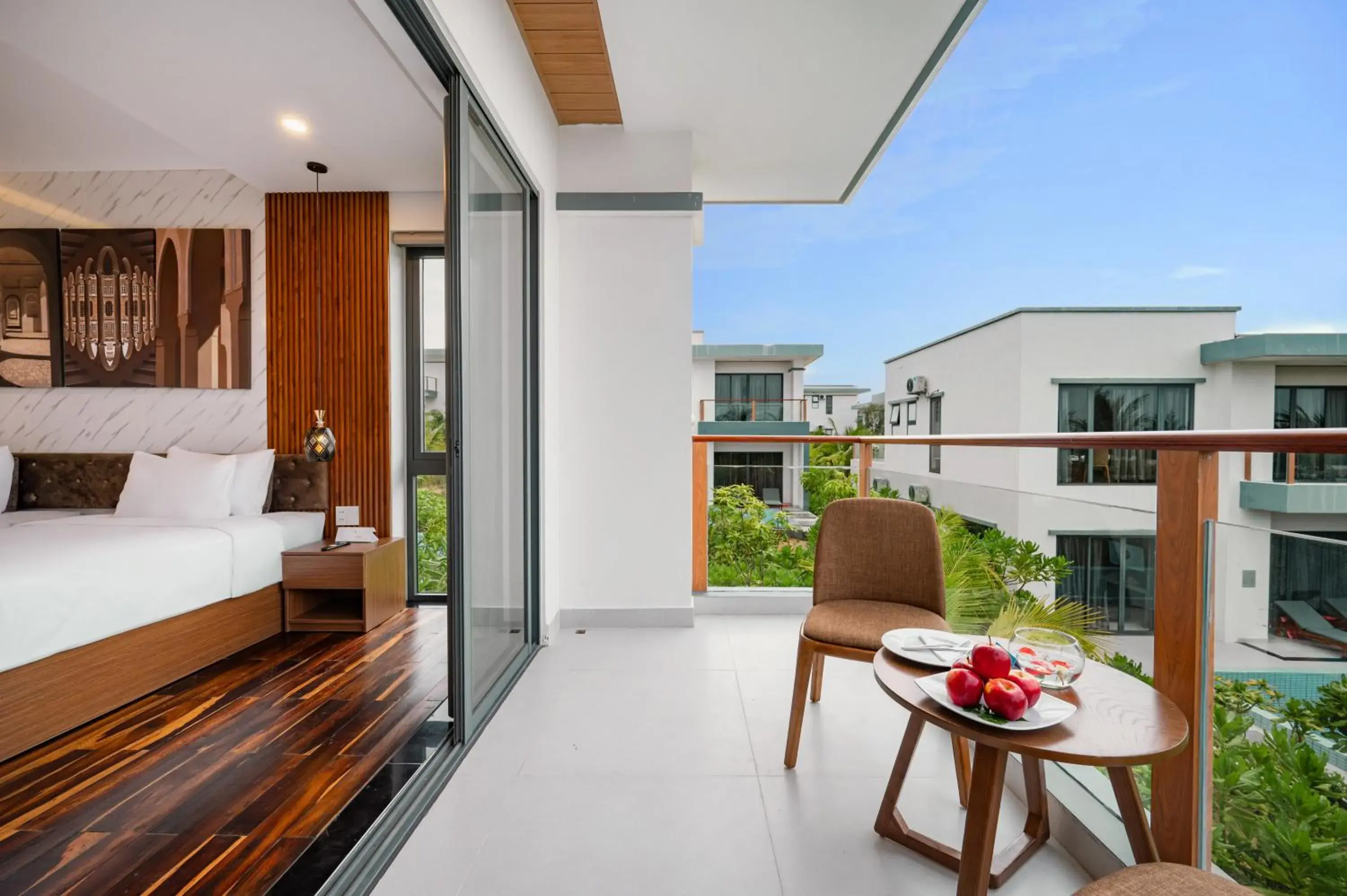 Balcony/Terrace, Bed in Langco Bay Retreat Balcony/Terrace, Bed in Langco Bay Retreat