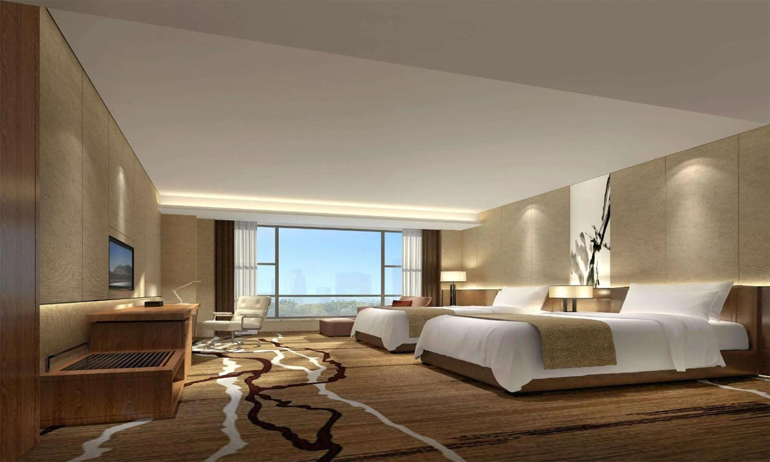 Bed in DoubleTree by Hilton Hotel Qingdao-Jimo Ancient City