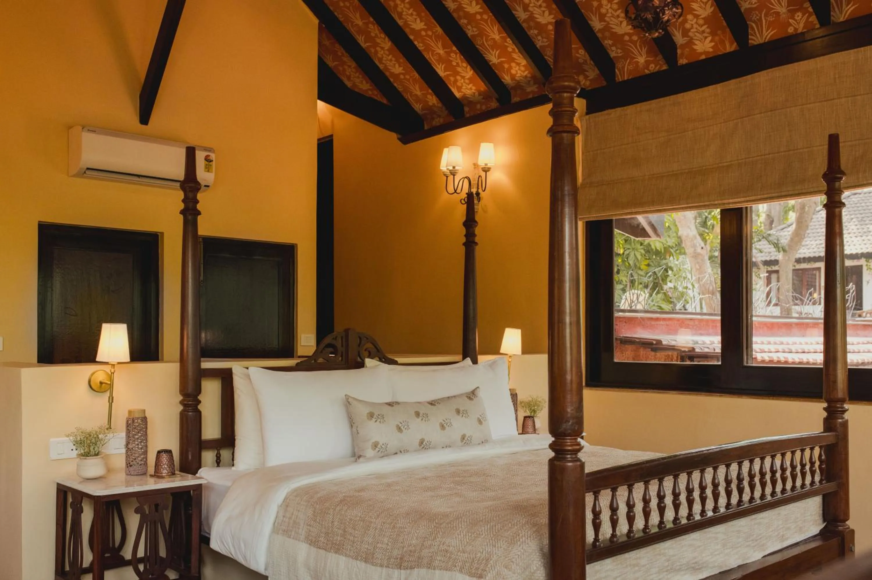 Bed in Brij Paraiso Saligao, Goa - An Indo-Portuguese Villa