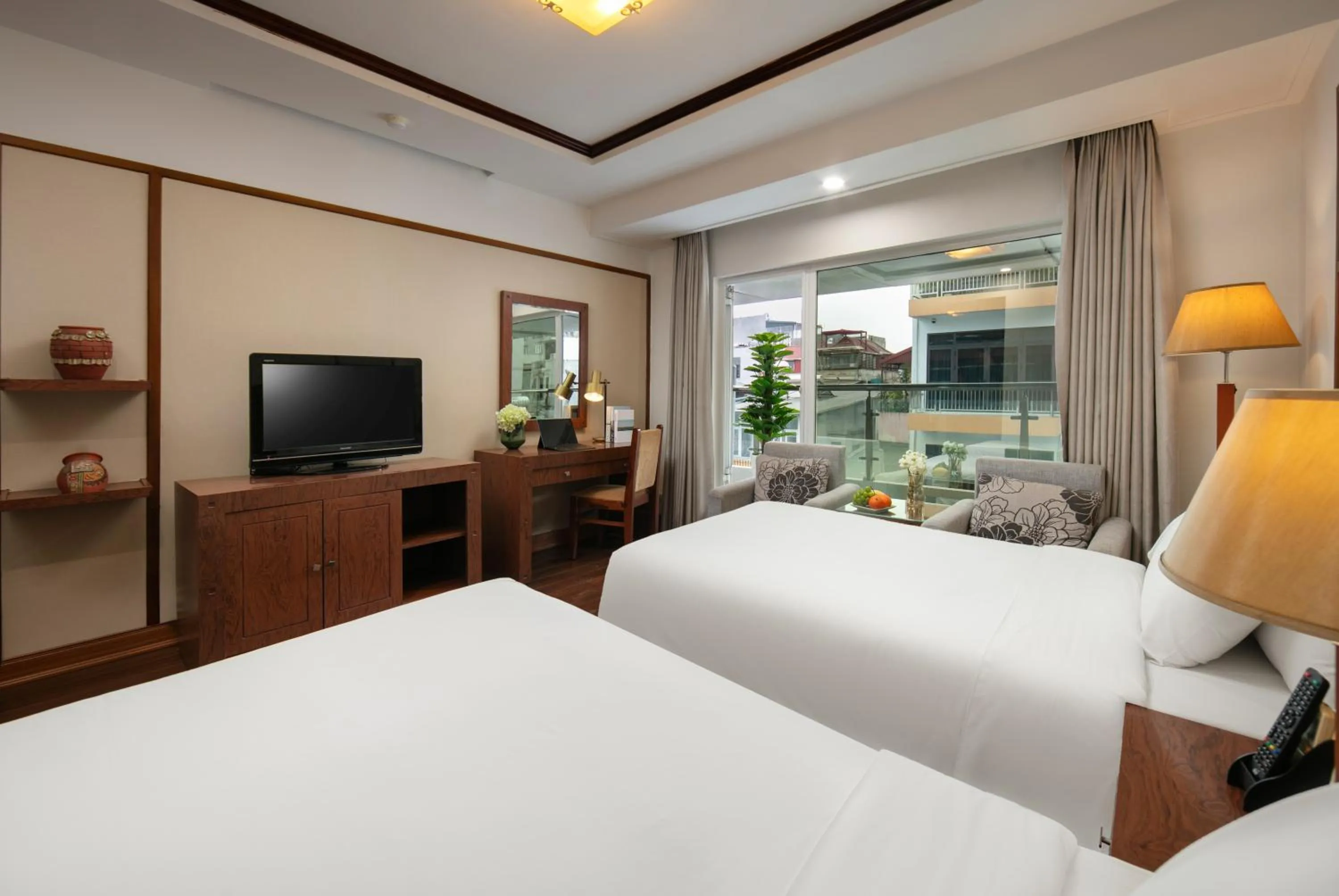 Communal lounge/ TV room, Bed in Sao Mai Boutique Hotel