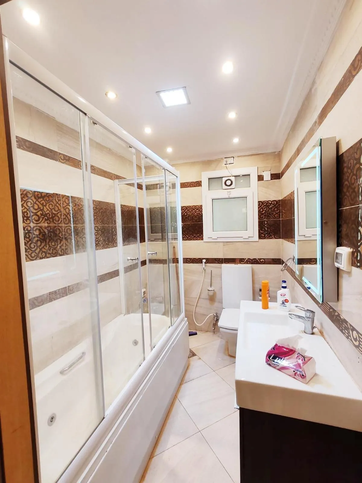 Shower, Bed in Furnished Flat In Rehab New Cairo