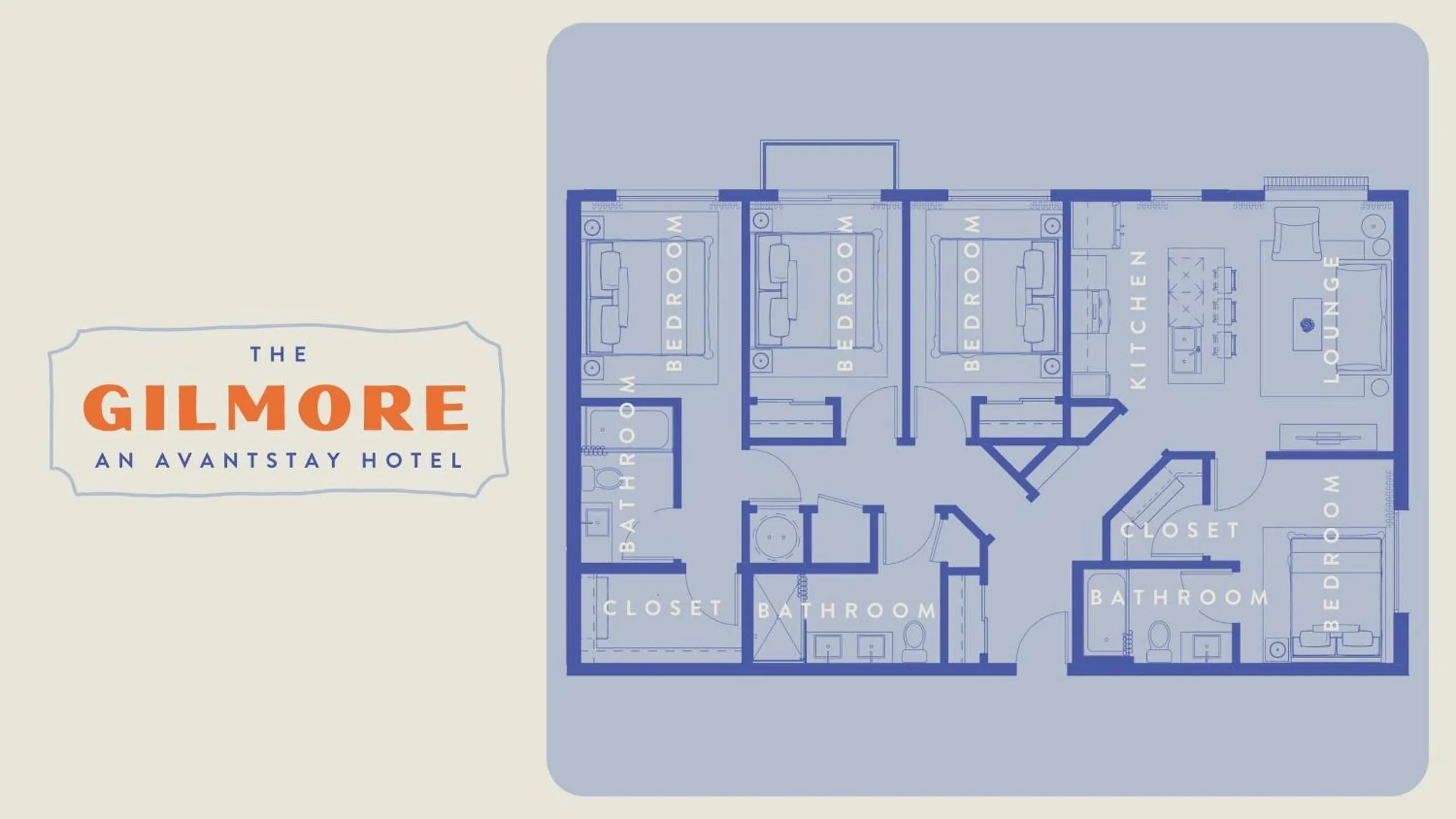 Floor plan in The Gilmore, an AvantStay Hotel