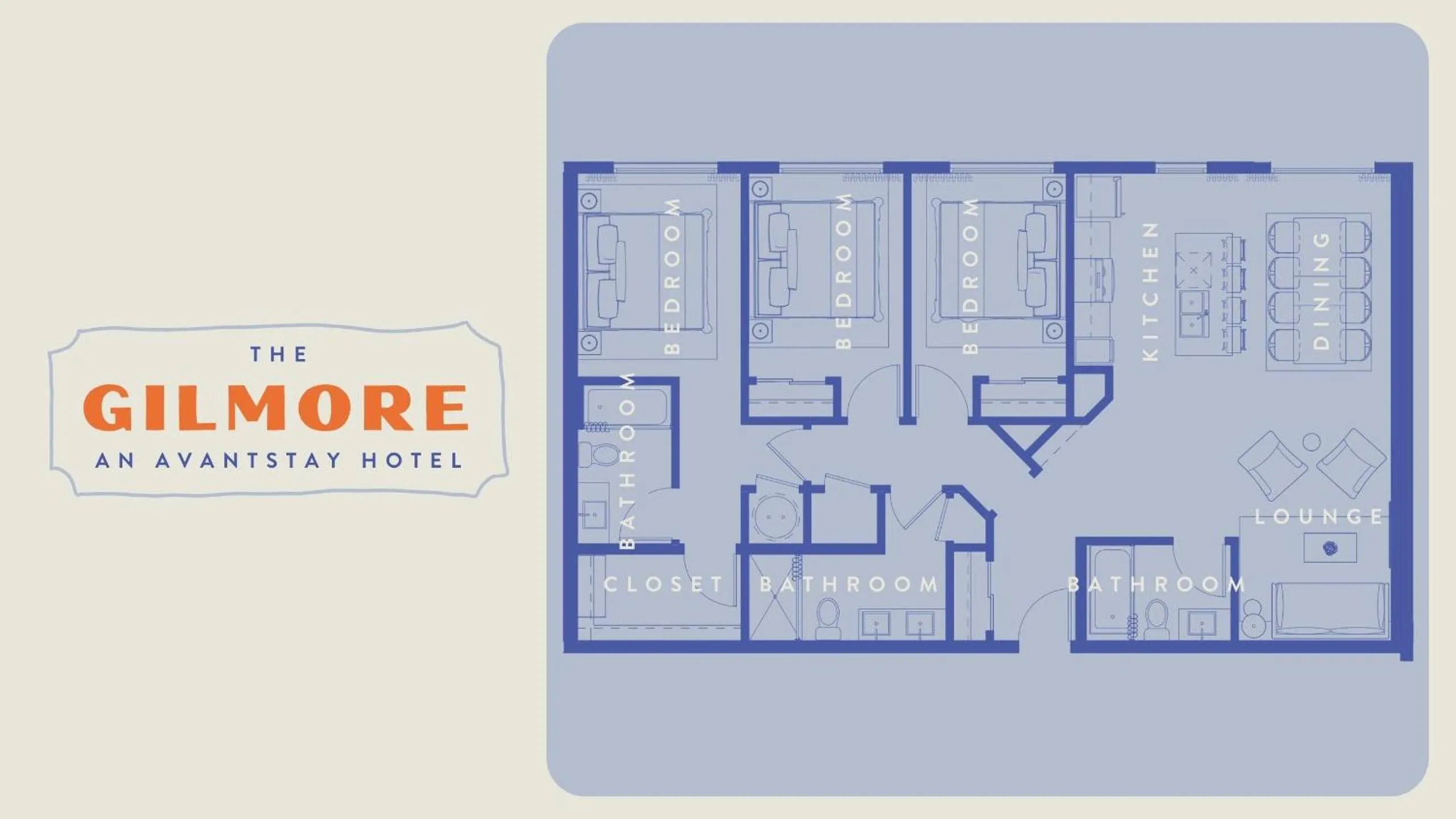 Floor plan in The Gilmore, an AvantStay Hotel