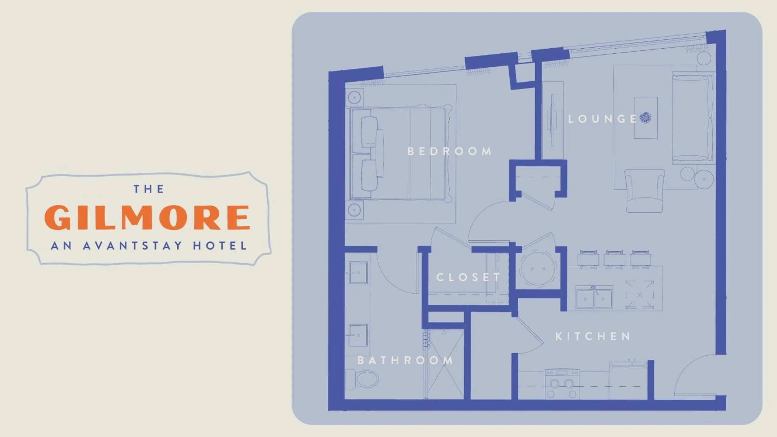 Floor plan in The Gilmore, an AvantStay Hotel