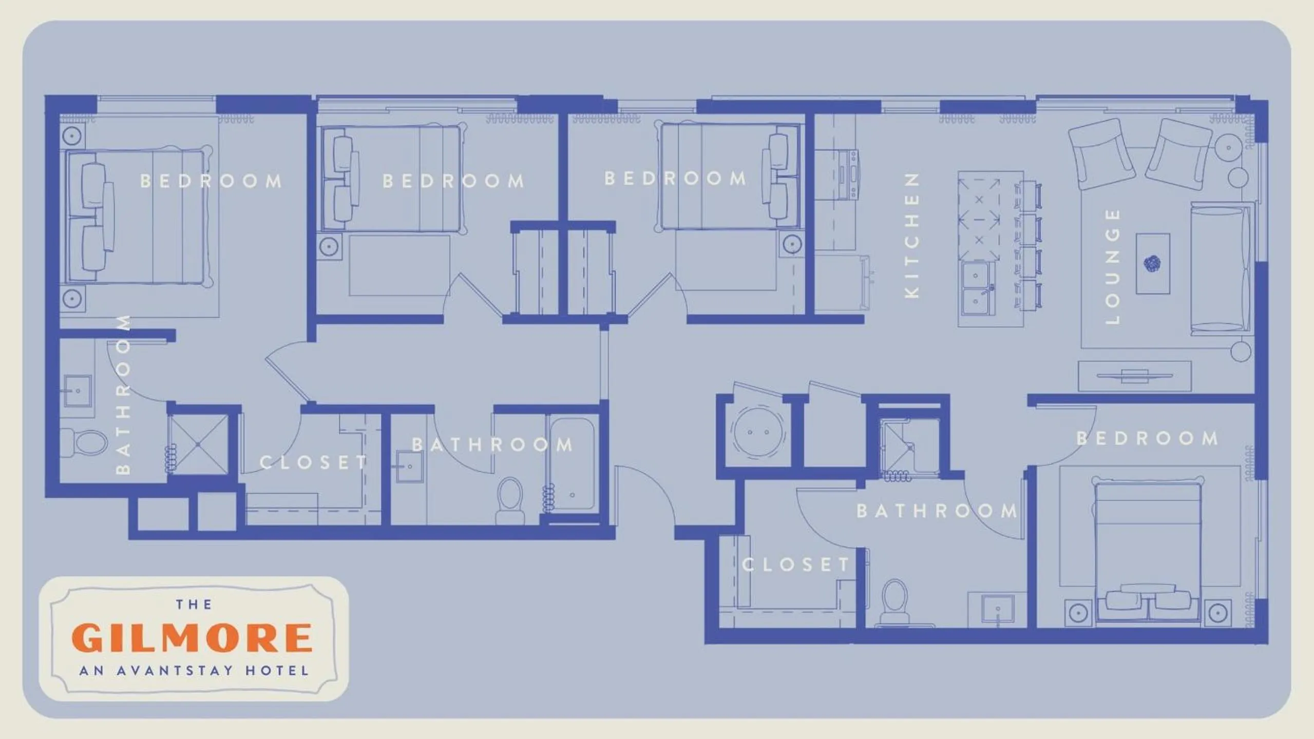 Floor plan in The Gilmore, an AvantStay Hotel