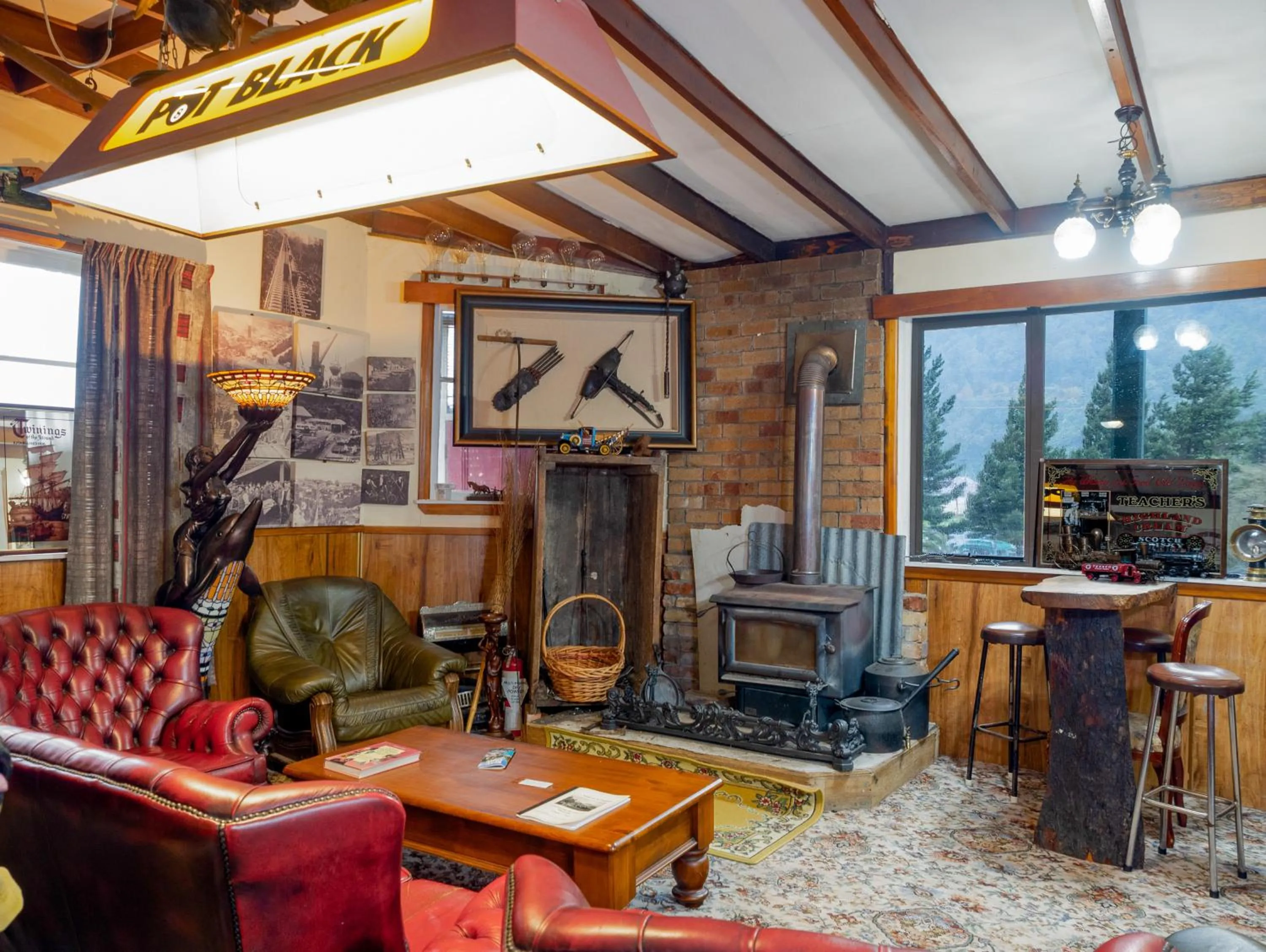 Seating area in Otira Stagecoach Hotel