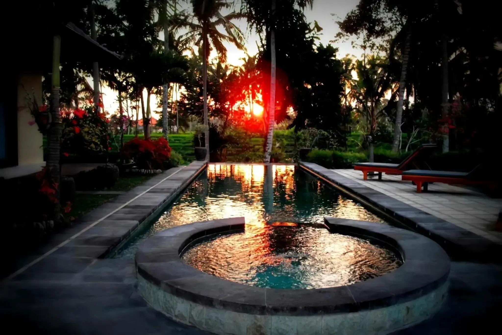 Pool view in Junjungan Suite Pool view in Junjungan Suite