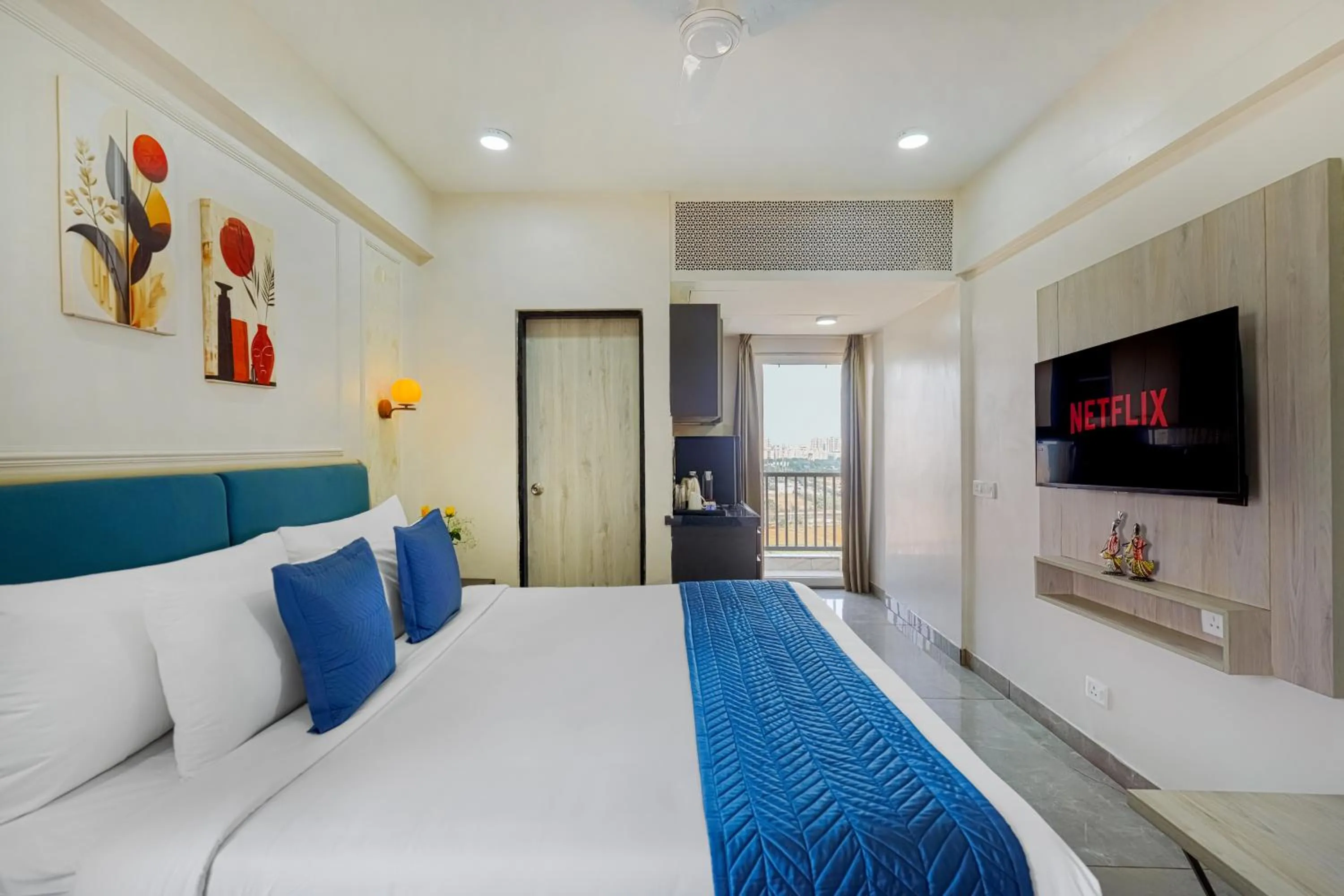 Bedroom, Bed in Urban Suites by BluSalzz, Jaipur - Rajasthan