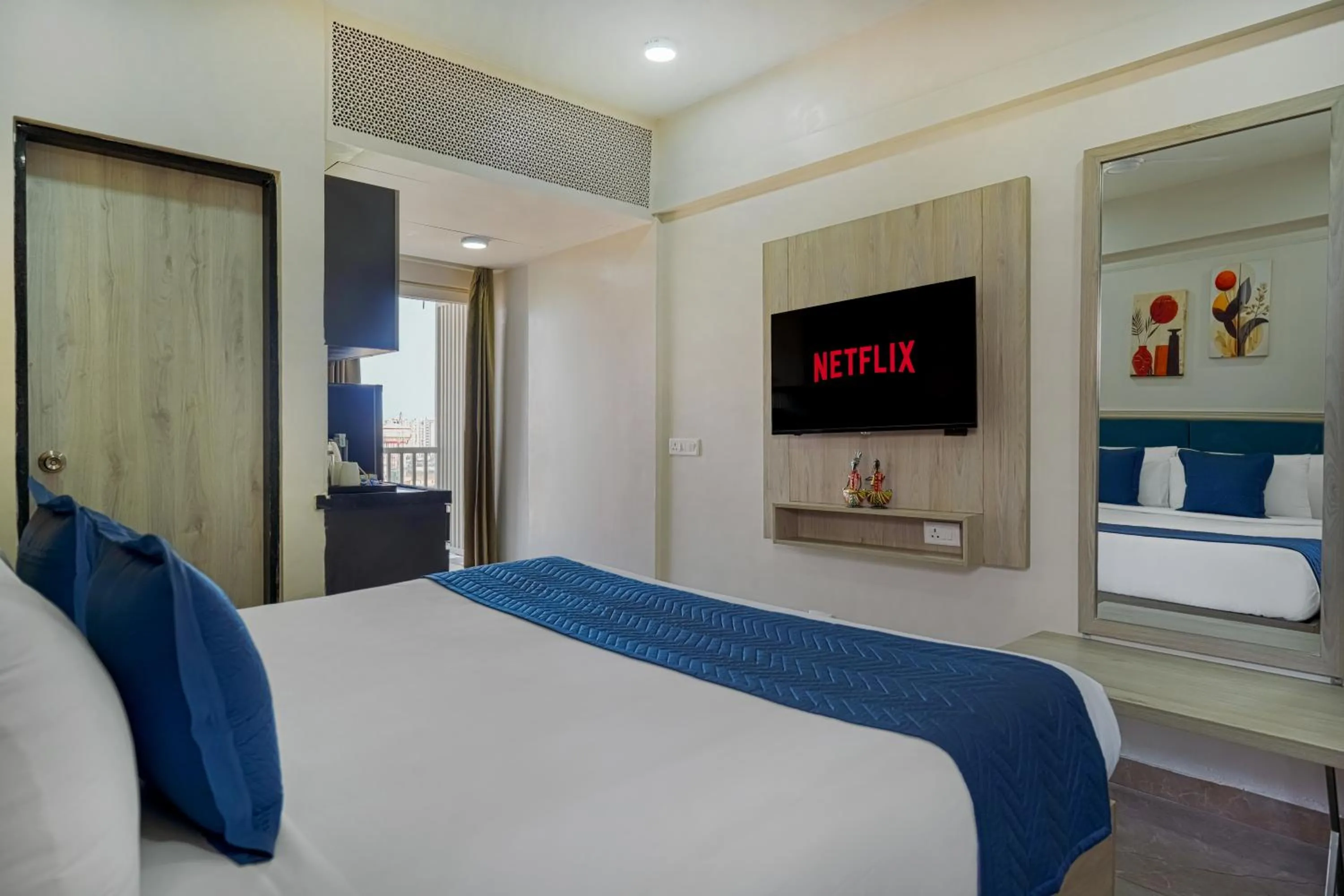 Bedroom, Bed in Urban Suites by BluSalzz, Jaipur - Rajasthan
