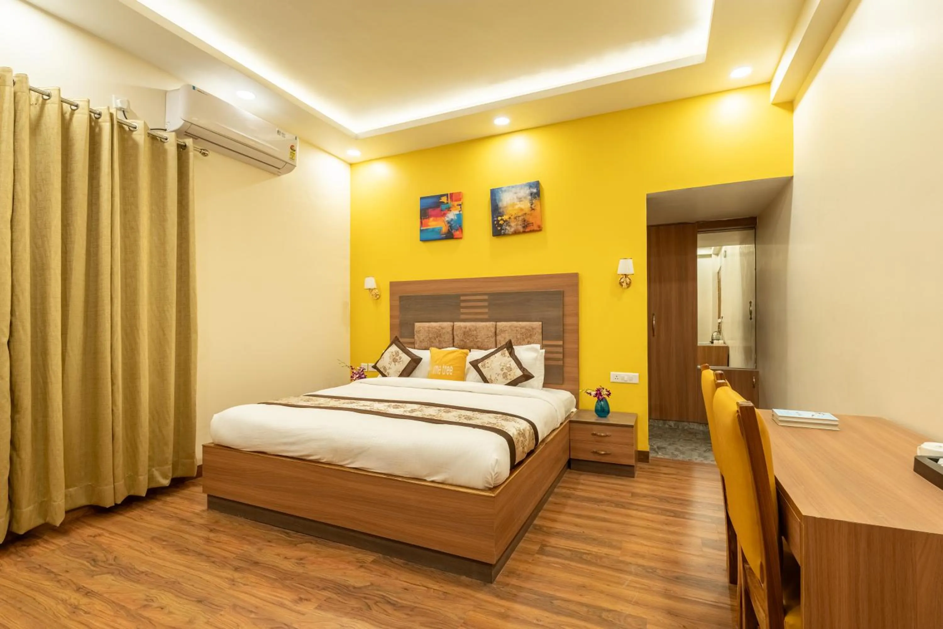 Bed in Lime Tree Hotel & One Bed Room Serviced Apartment - Noida Next to Sector 50 Metro with Party Venue