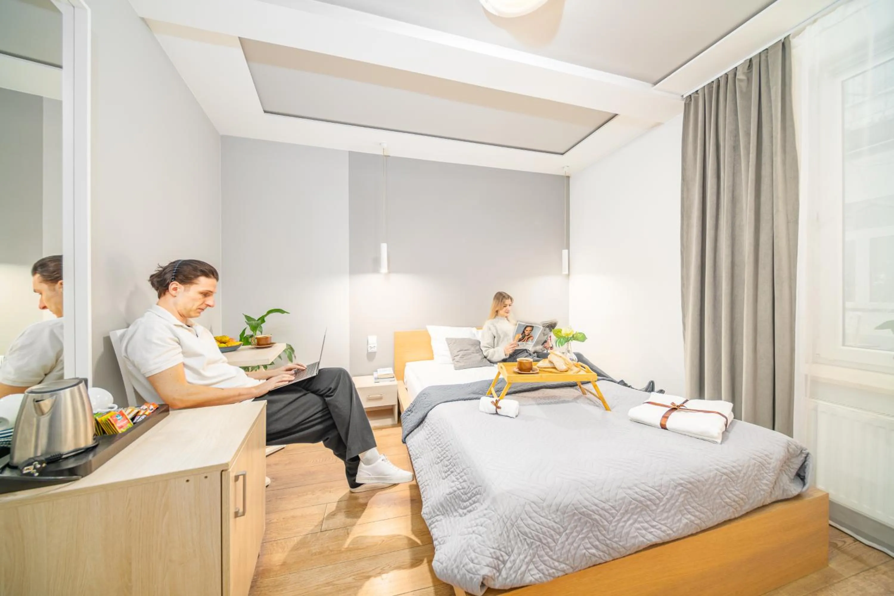 Bed in Apartamenty Platinia - komfortowe noclegi Kraków Stare Miasto