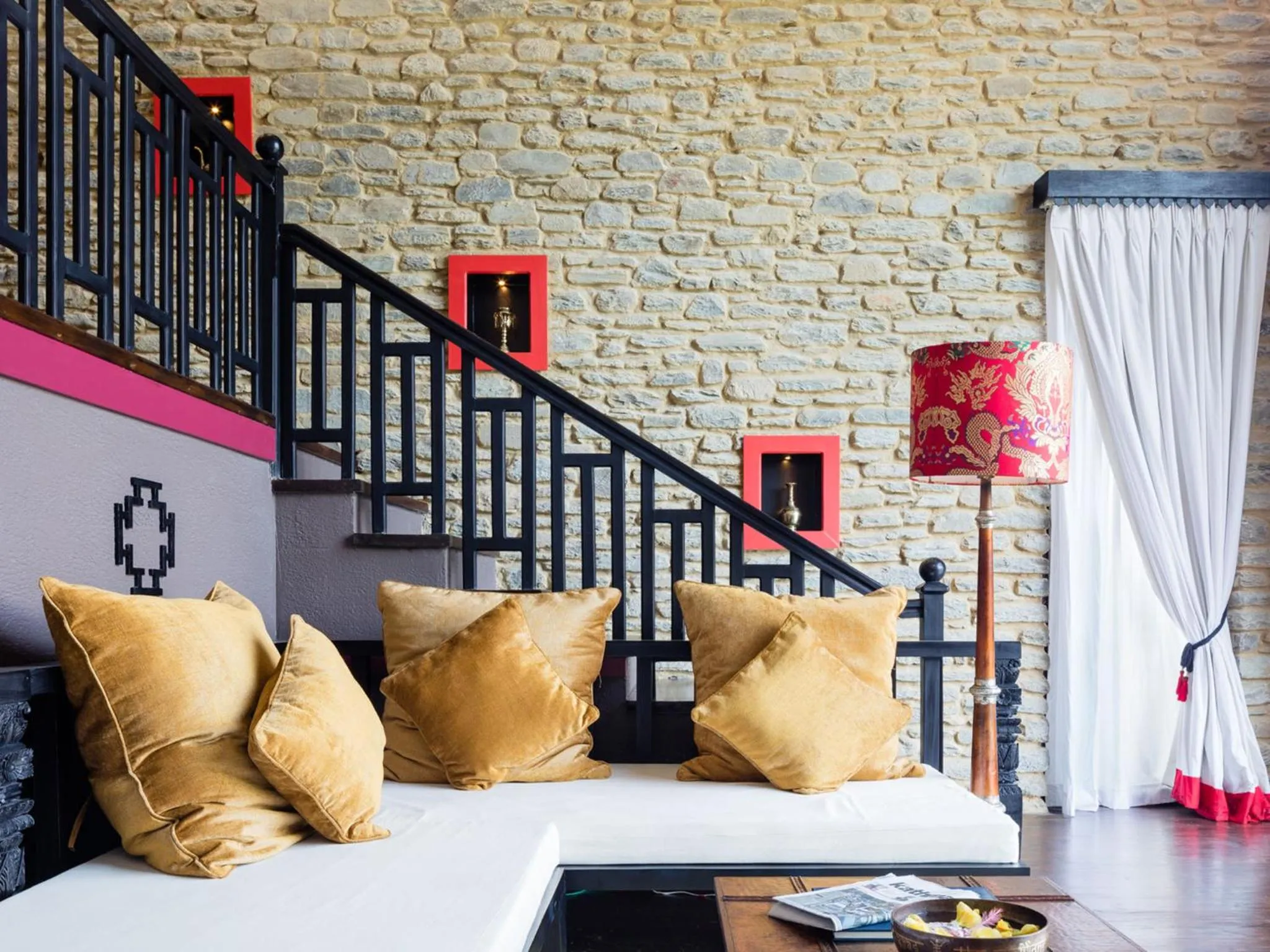 Living room in The Pavilions Himalayas The Farm