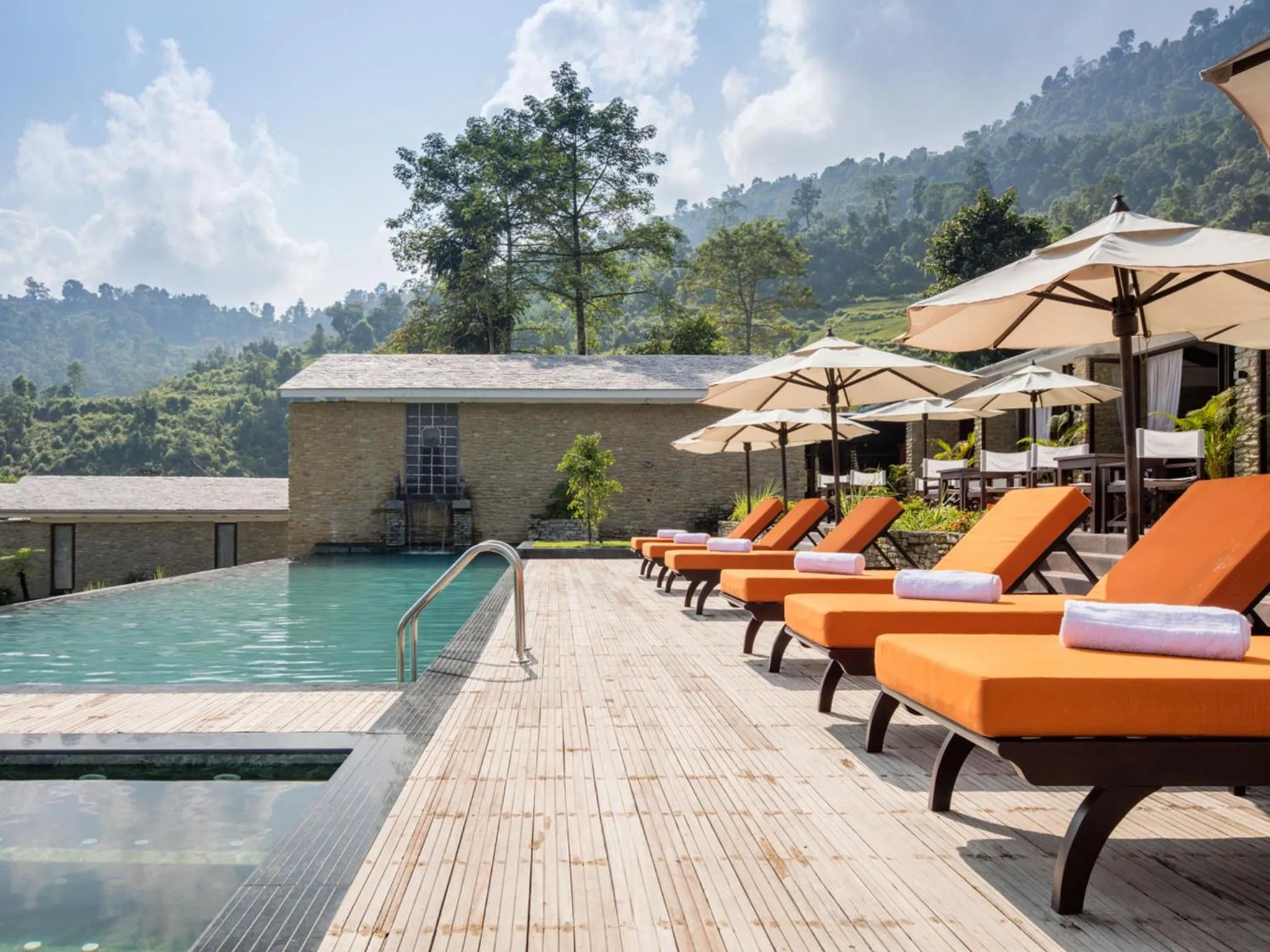 Swimming pool in The Pavilions Himalayas The Farm