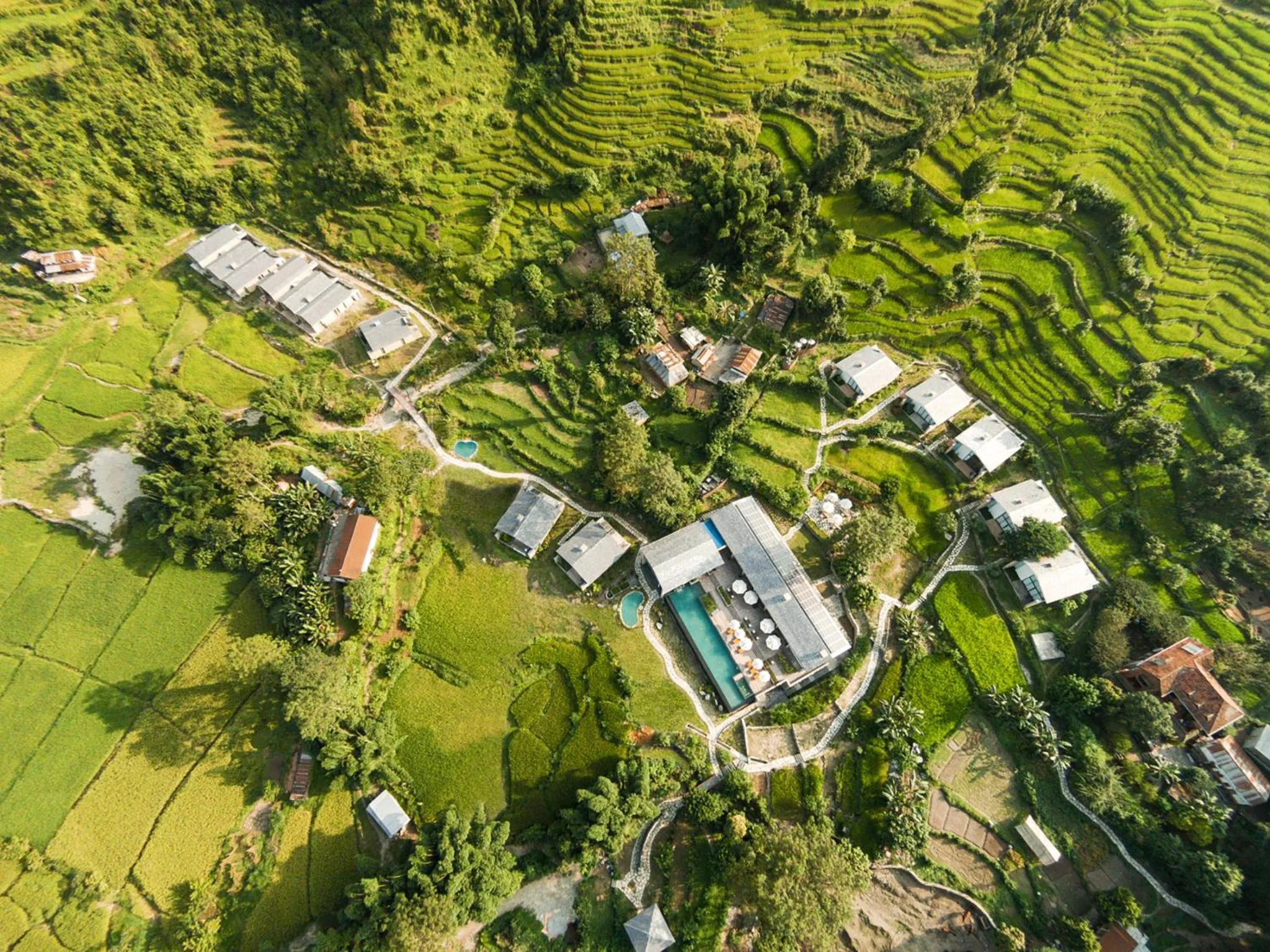 Bird's eye view in The Pavilions Himalayas The Farm