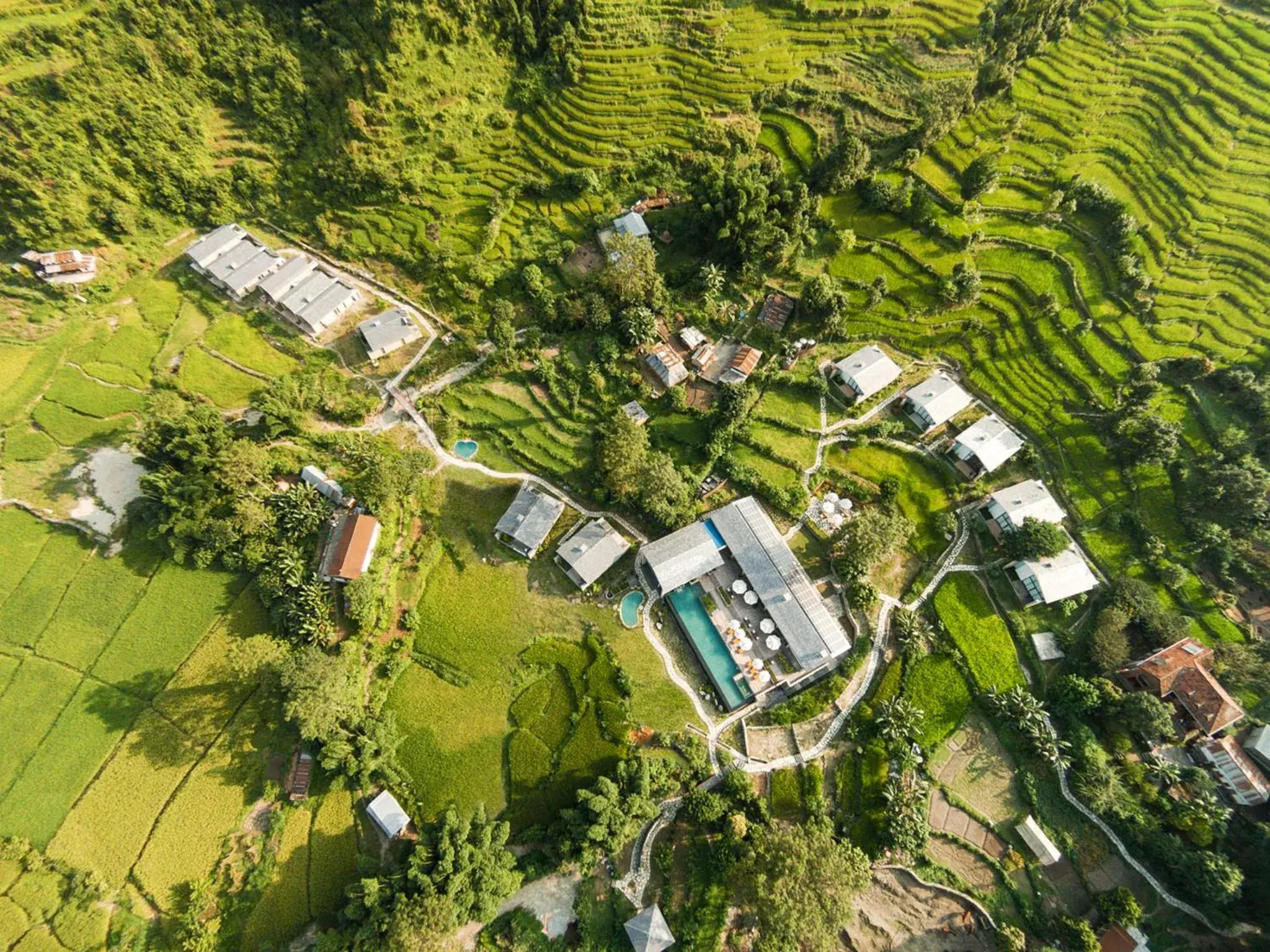 Bird's eye view in The Pavilions Himalayas The Farm Bird's eye view in The Pavilions Himalayas The Farm